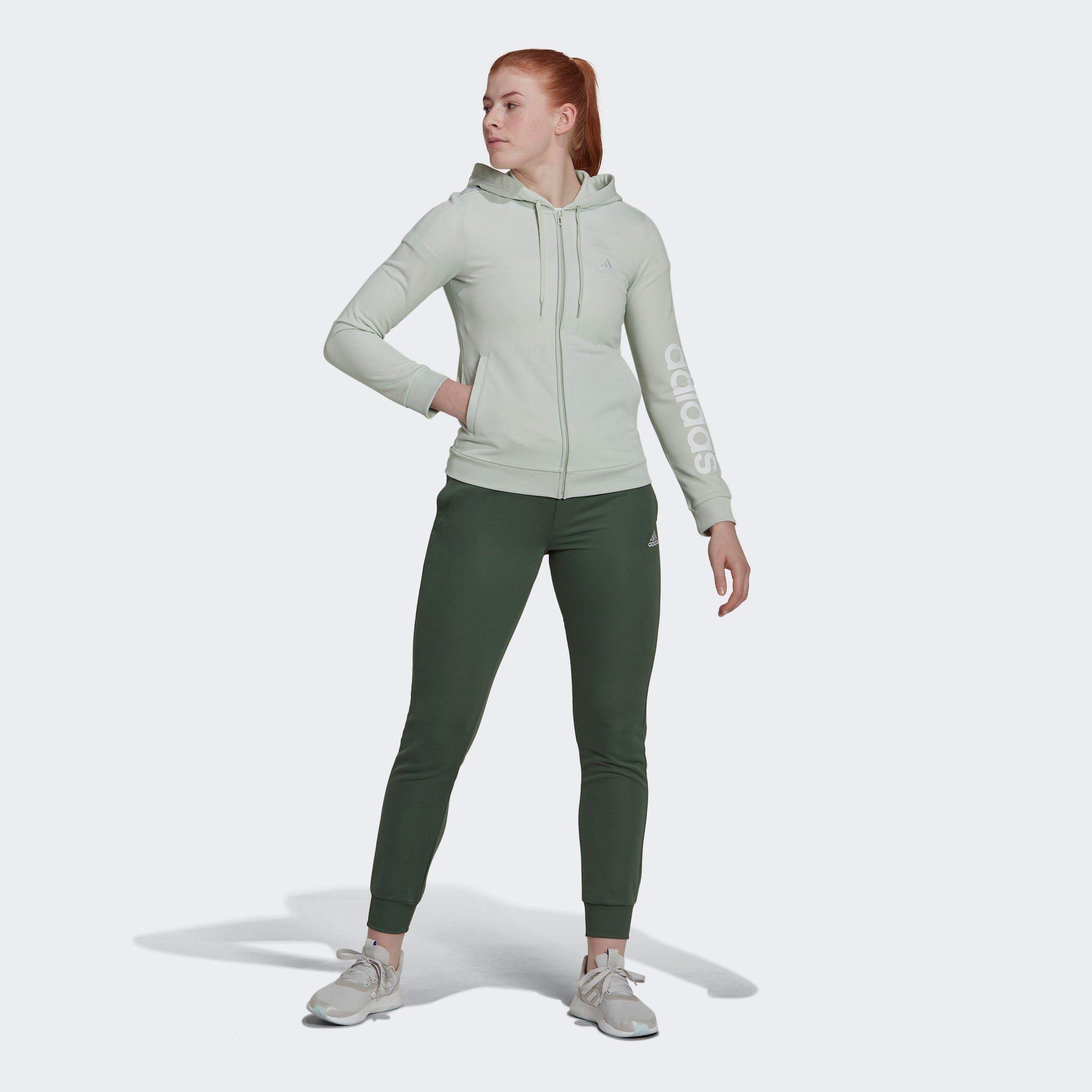 LINGRN/GREOXI Trainingsanzug adidas TERRY ESSENTIALS (2-tlg) FRENCH LOGO Sportswear
