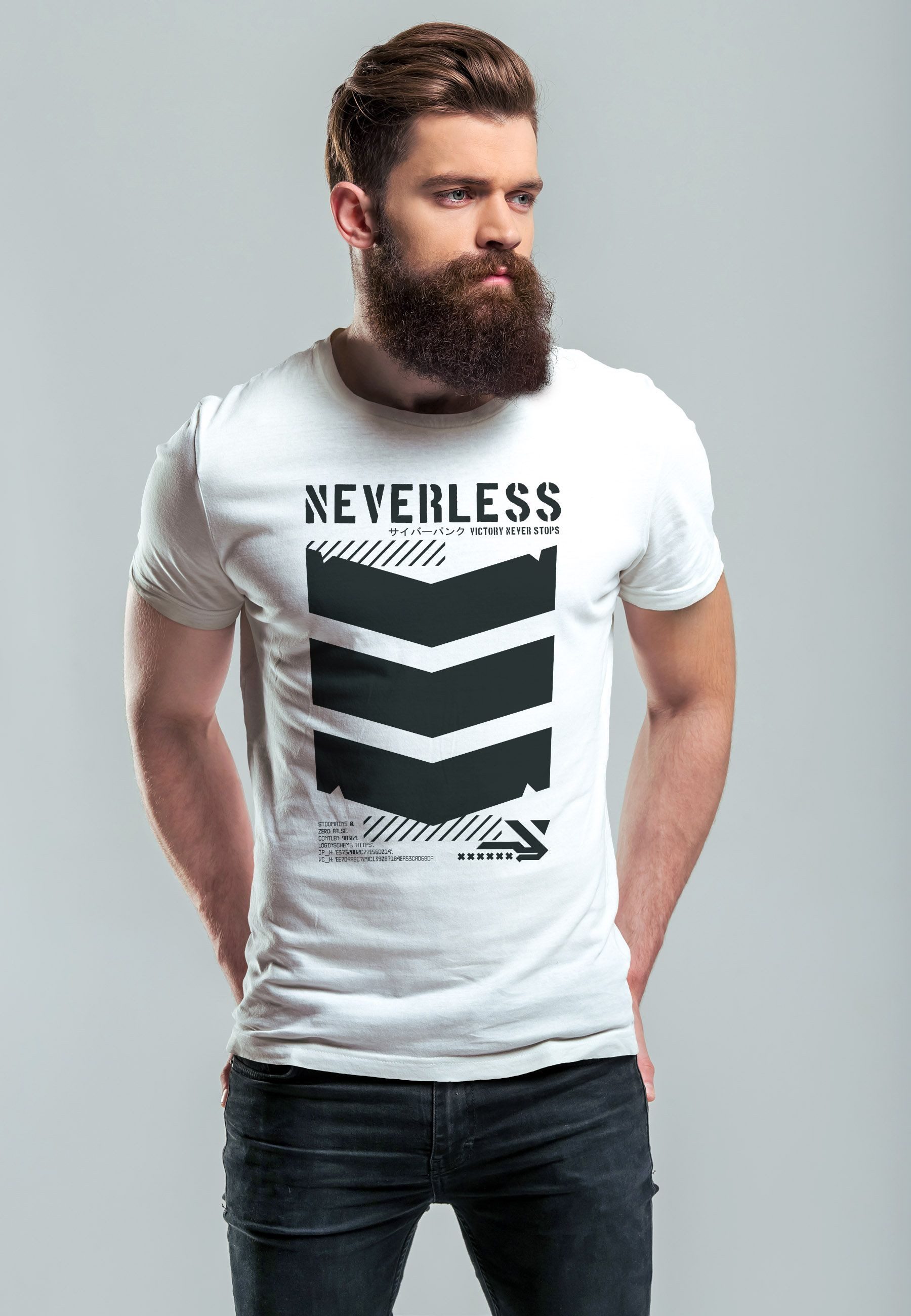 Neverless Print-Shirt Herren T-Shirt Techwear Trend günstig online kaufen