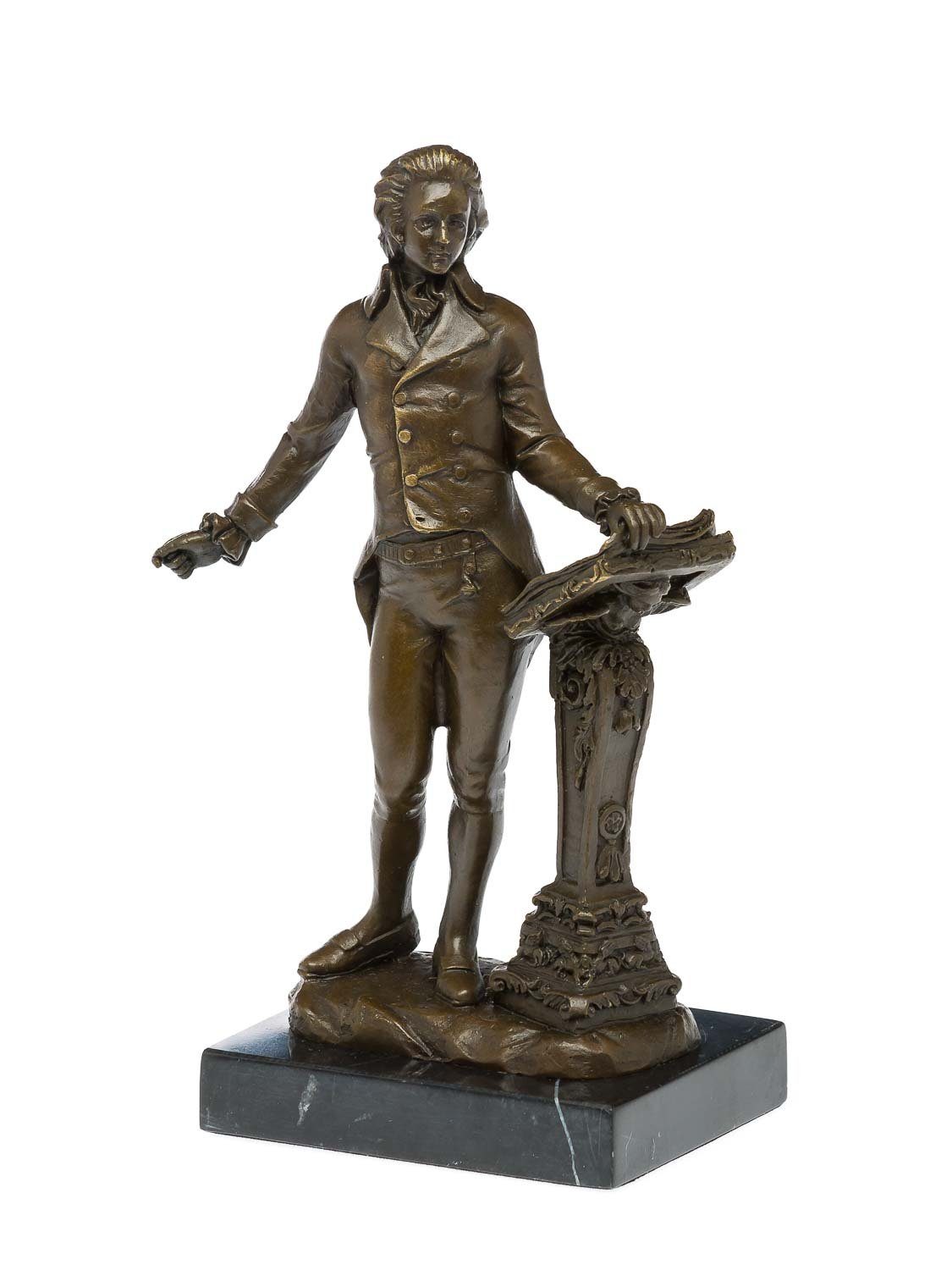 Aubaho Skulptur Bronzestatue Dichter Bronzeskulptur Komponist Bronze Redner Figur Anti