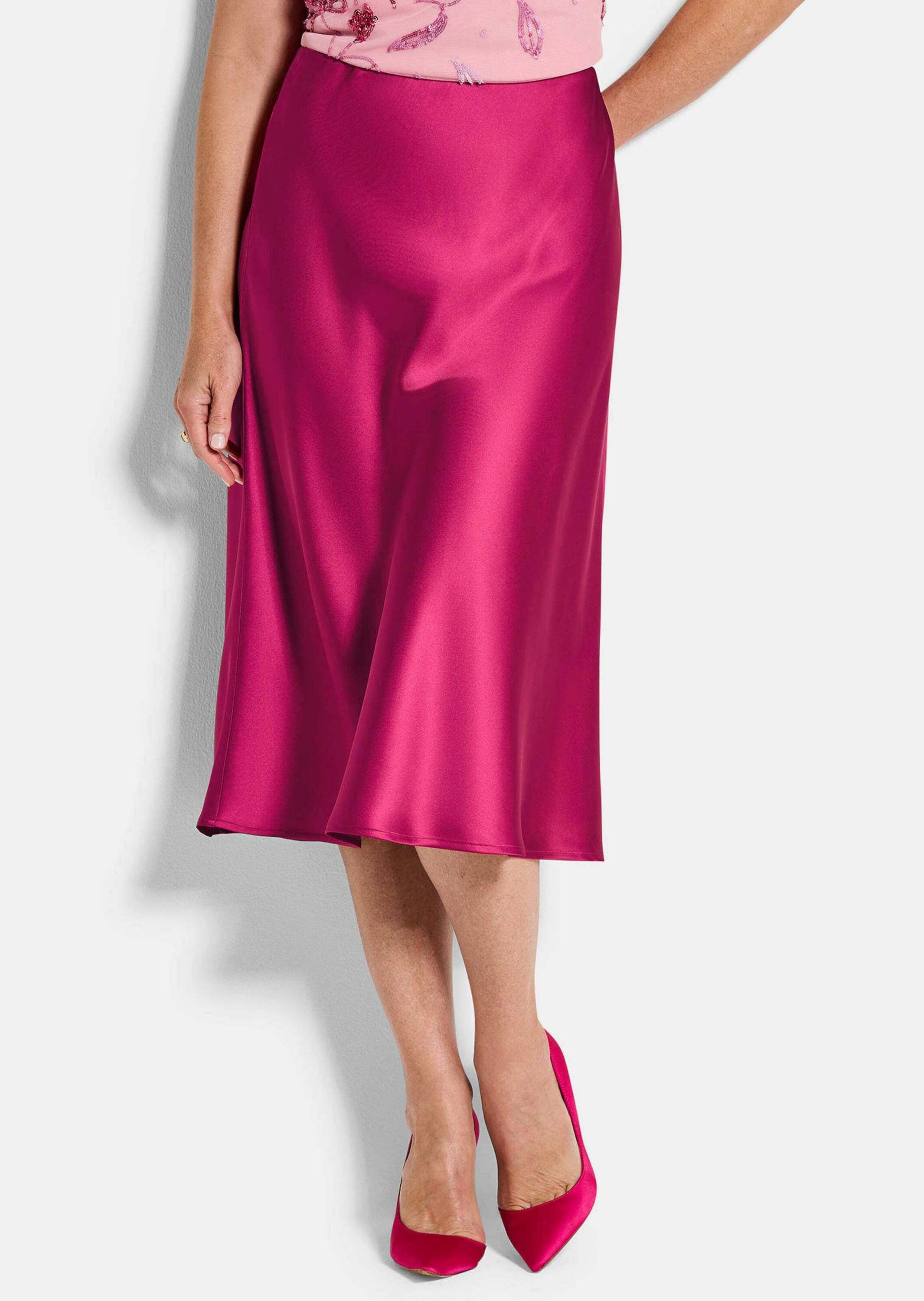 GOLDNER Schlupfrock Eleganter Midirock mit Schlupfbund Schlupfrock mit elastischem Bund und Knielänge