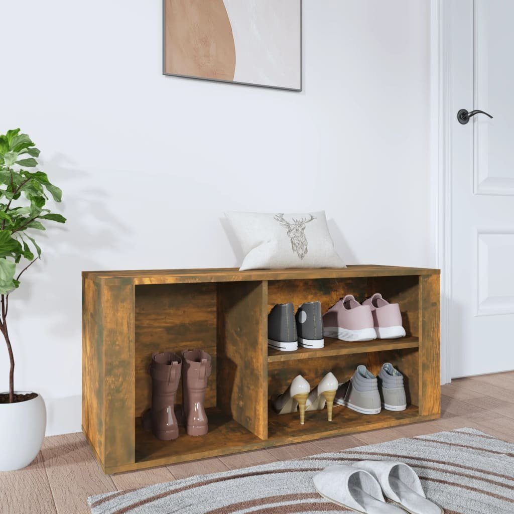 vidaXL Schuhregal Schuhregal Räuchereiche 100x35x45 cm Holzwerkstoff, 1-tlg.