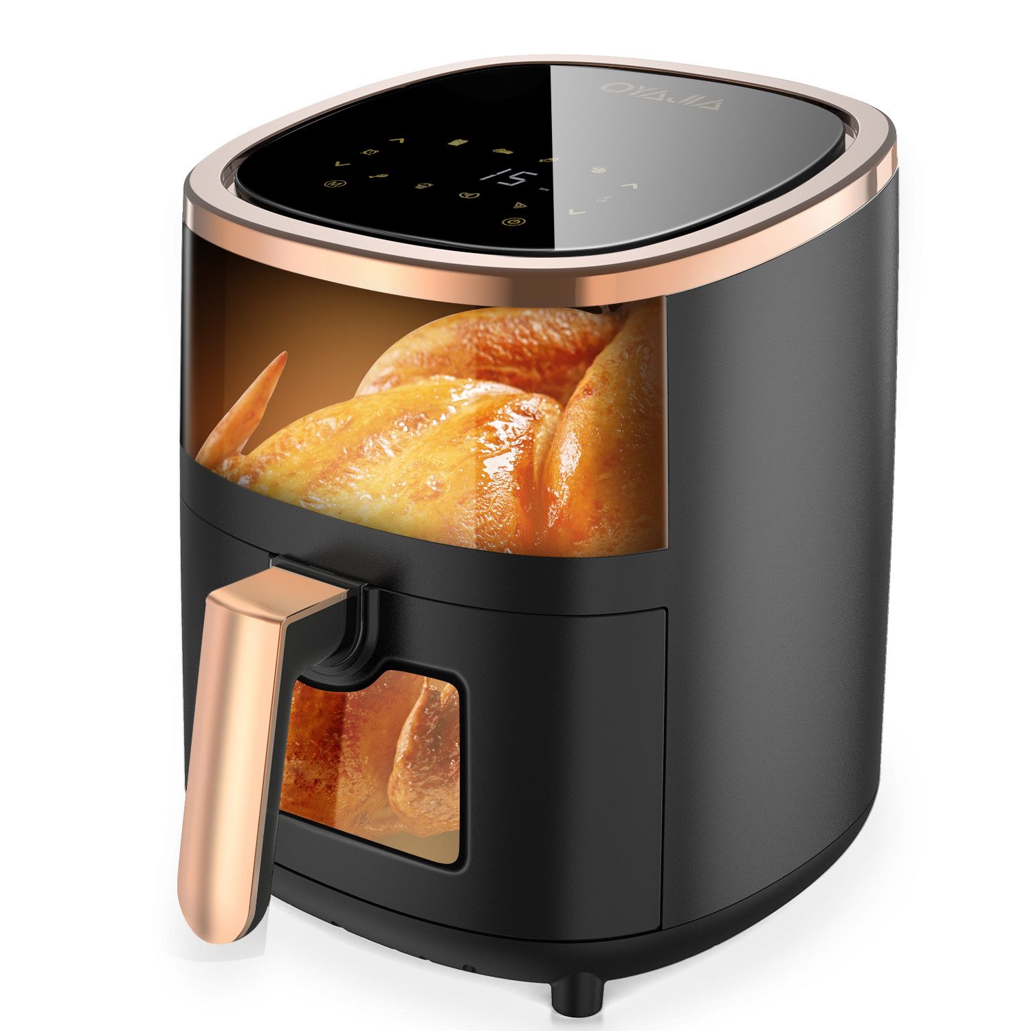 Heißluftfritteuse 8-in-1 Air Fryer XL 5L, Heissluftfritteuse mit Sichtfenster, Ohne ÖL