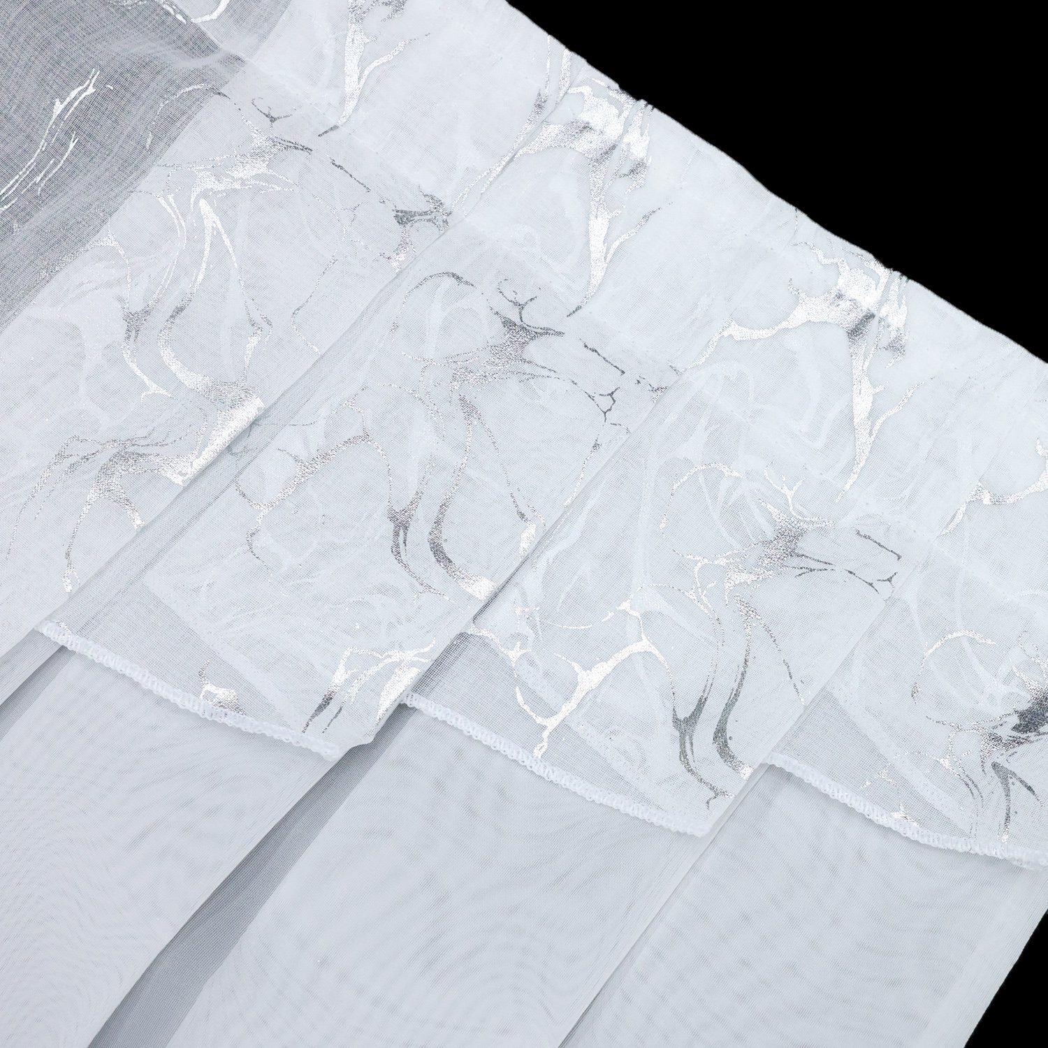 Joyswahl Raffrollo Alice, mit Stangendurchzug, mit Silberner Druck, Voile B günstig online kaufen