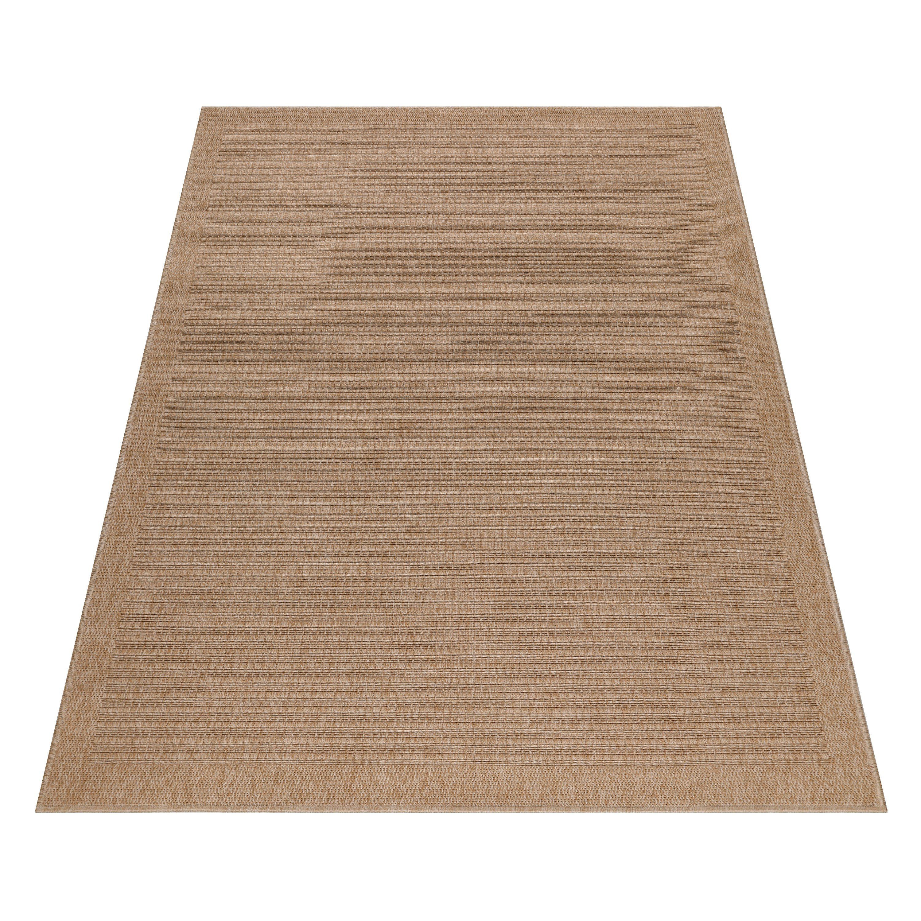 Teppiche, Outdoorteppich Strapazierfähig Pflegeleicht BEIGE mm, DHAKA / geeignet Ayyildiz Höhe: 5 und In- 8712, / Outdoor rechteckig,