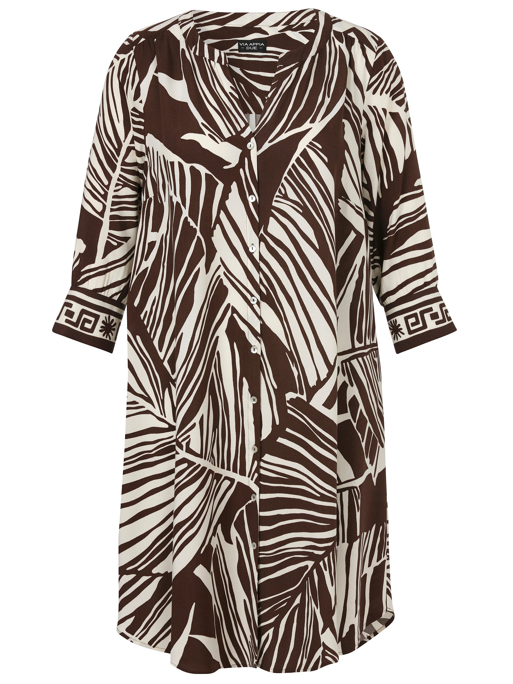 VIA APPIA DUE A-Linien-Kleid Kleid V-Ausschnitt 3/4 Arm Druck
