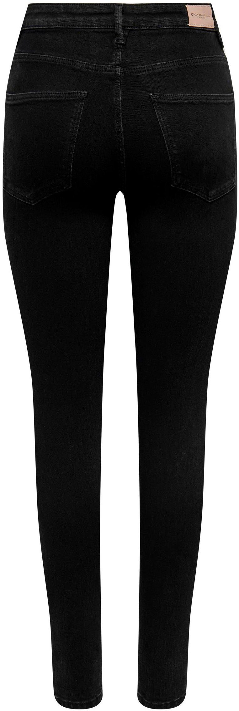 ONLY ONLICONIC Denim High-waist-Jeans Black NOOS LONG DNM ANK HW SK