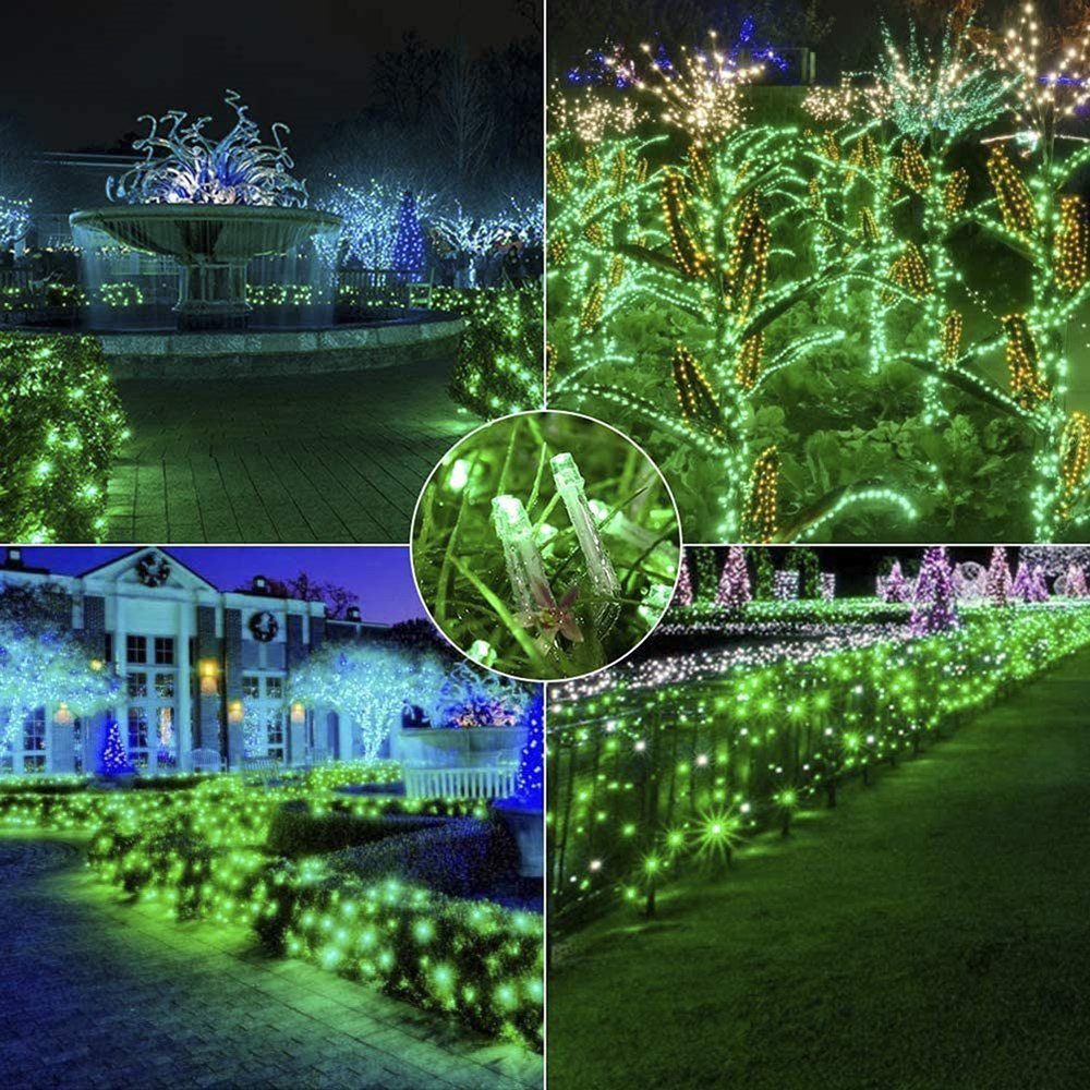 Innen LED-Lichterkette Hochzeit 8 Außen Modi Deko Sunicol Beleuchtung 10-100M, Lichterkette DIY Schlafzimmer Deko, für Weihnachten Party Wasserdicht, Garten Party Grün