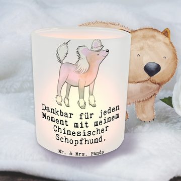 Mr. & Mrs. Panda Windlicht Chinesischer Schopfhund Moment - Transparent - Geschenk, Kerzenglas, (1 St), Hitzebeständig