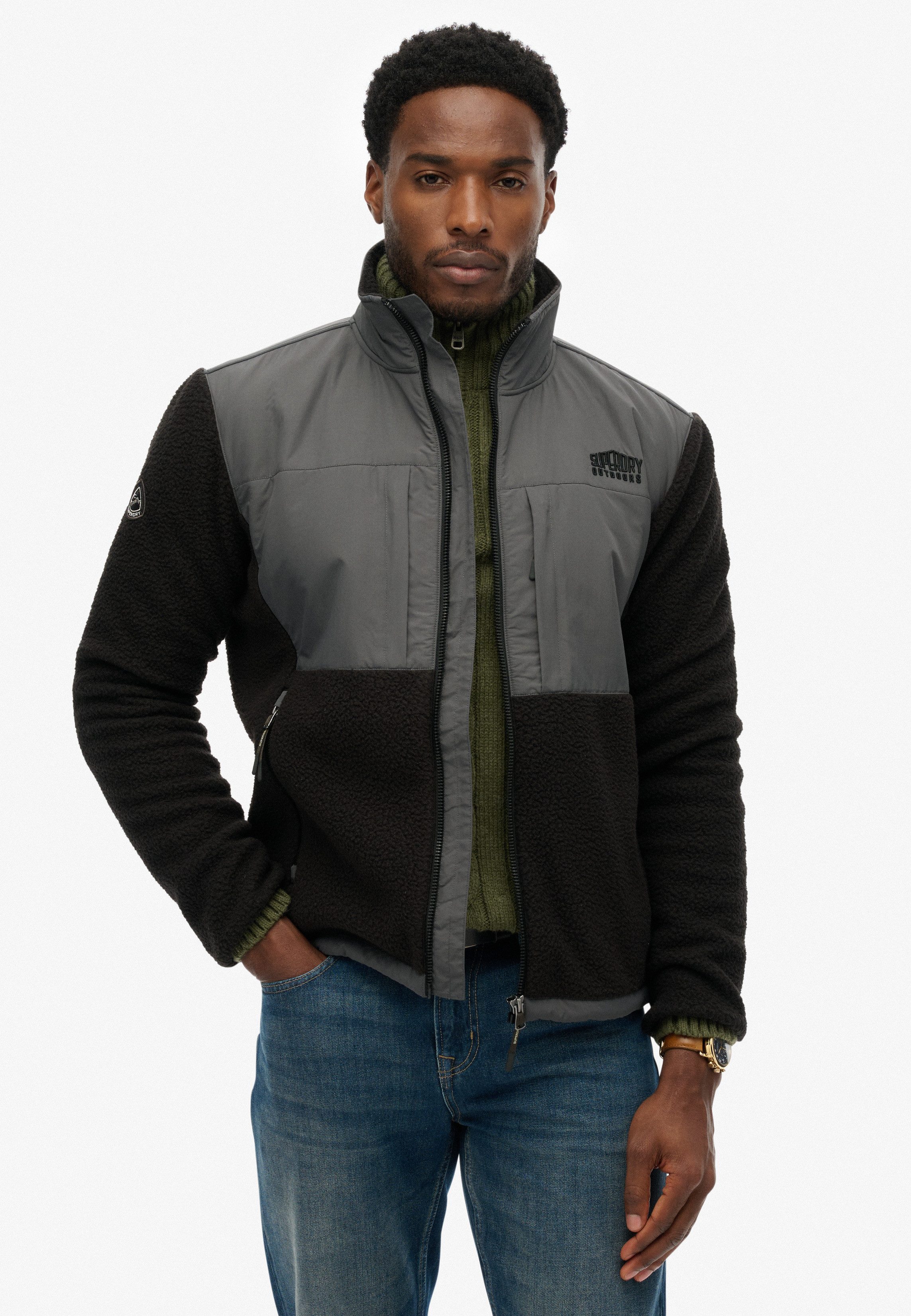 Superdry Parka POLAR FLEECE HYBRID TREKKER in toller Fleece Qualität