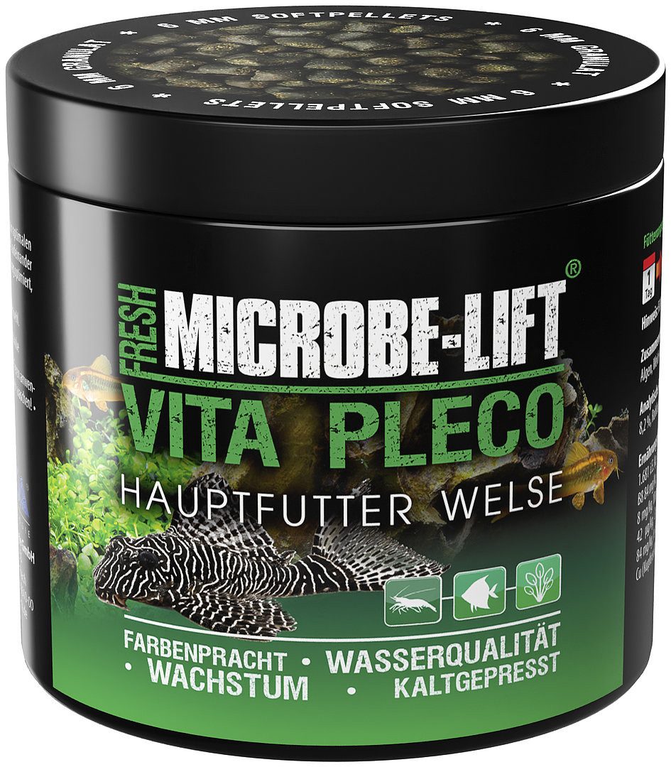 Aquarien-Substrat Microbe-Lift Vita Pleco 6mm Süßwasser Fischfutter 120 gr