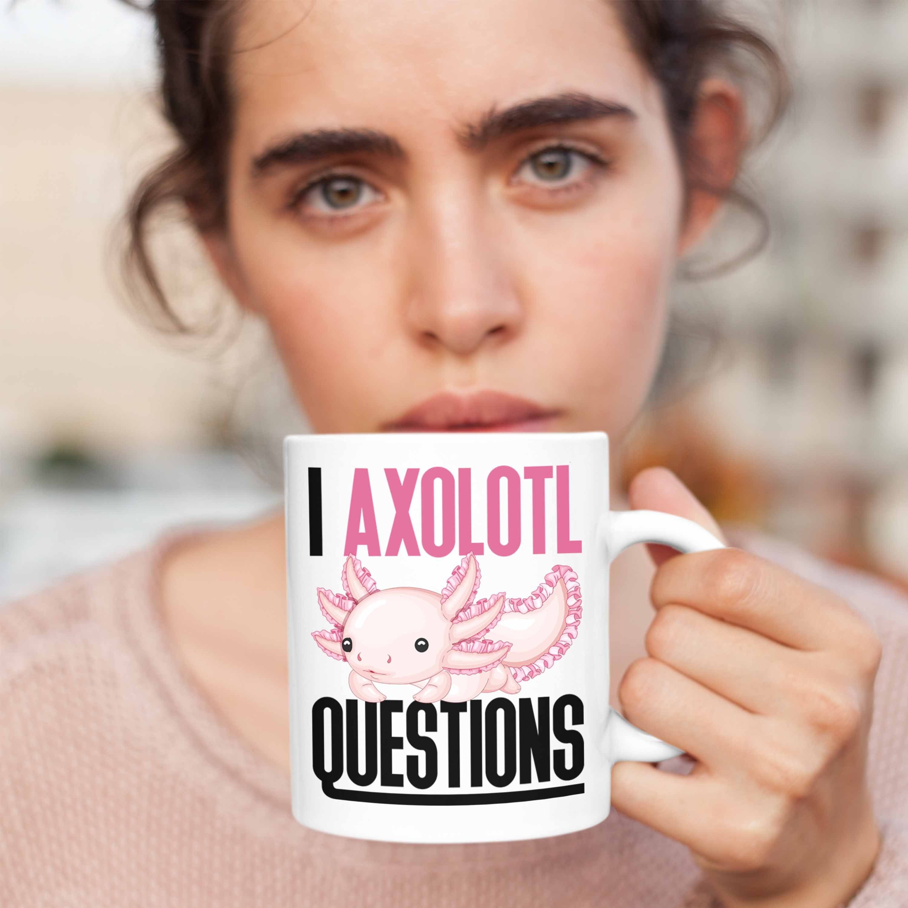 Axolotl Trendation Tasse Tasse Weiss Schwanzlurch Geschenk Geschenk Axolotl Gamer Questions I