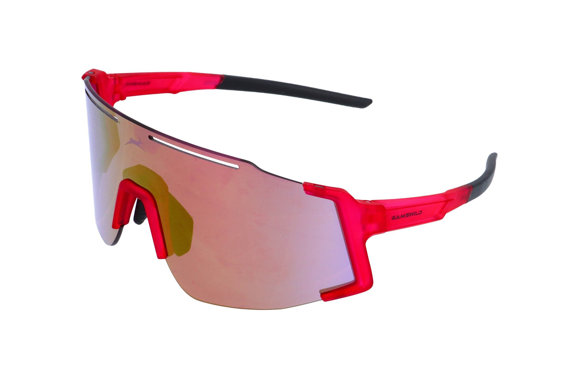 Gamswild Monoscheibensonnenbrille UV400 Sonnenbrille Skibrille Fahrradbrille eng anliegend Sportbrille WS5844 Damen, Herren, beere, grün, grau