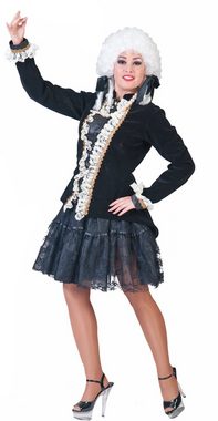 Funny Fashion Kostüm Hochwertige Jacke mit Rüschen - Schwarz Weiß - Gr.