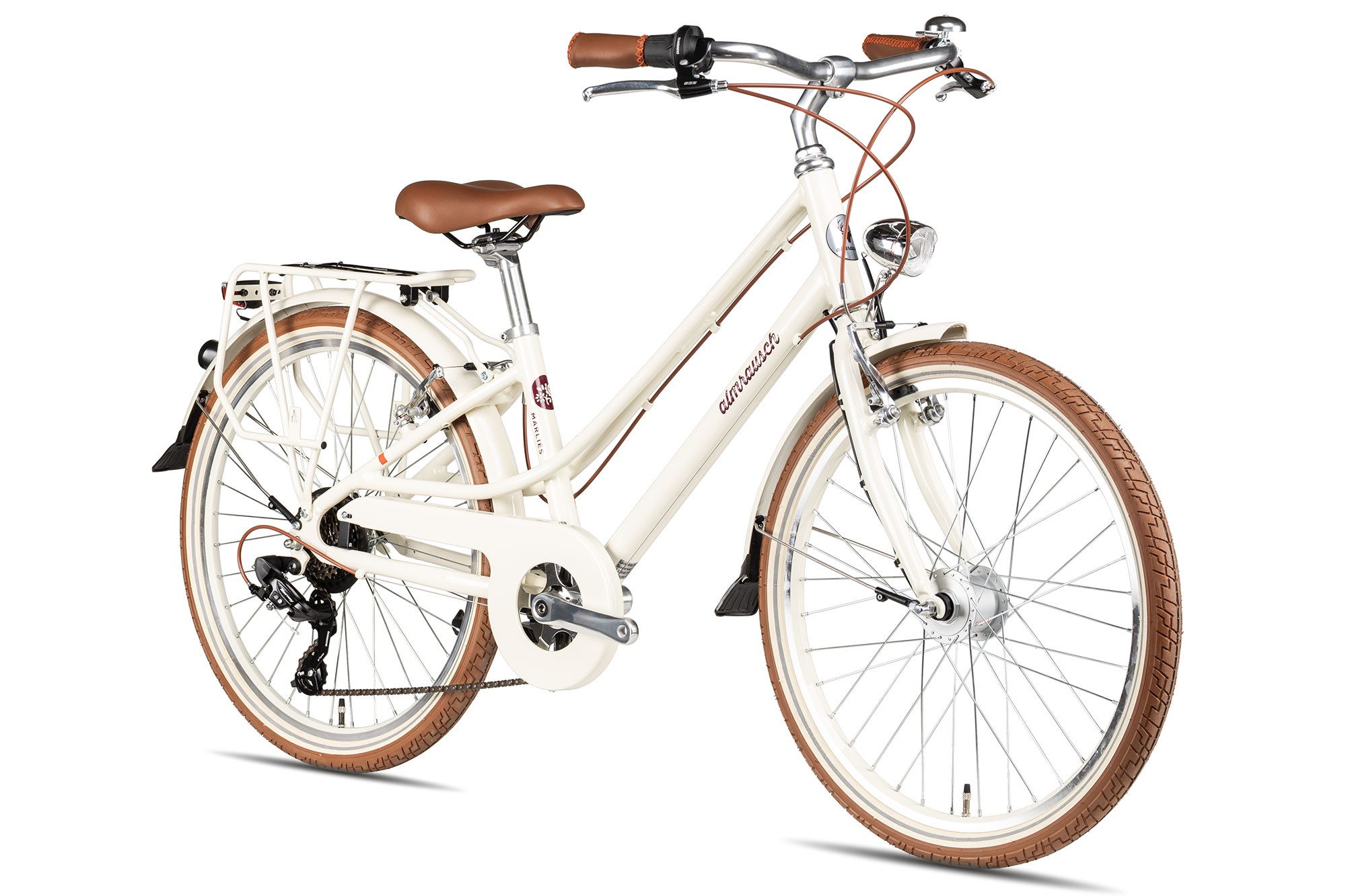 Almrausch Kinderfahrrad Marlies 6 24, 6 Gang Shimano Tourney 6 Schaltwerk, Kettenschaltung, Straßenausstattung braun/beige
