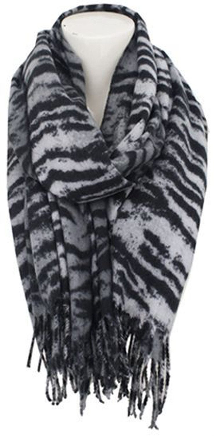chic4home Schal Winter Weave, (1-St. 1-teilig), Damen Schal ca.70x180cm Leoparden oder Tiger weiches Kaschmir-Gefühl