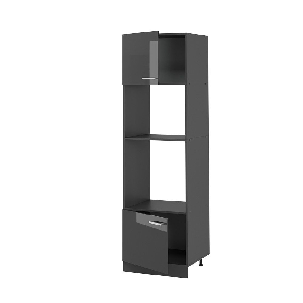 Vicco Mikrowellenumbauschrank R-Line, Anthrazit Hochglanz/Anthrazit, 60 cm (1-St) – Bild 4 von 5