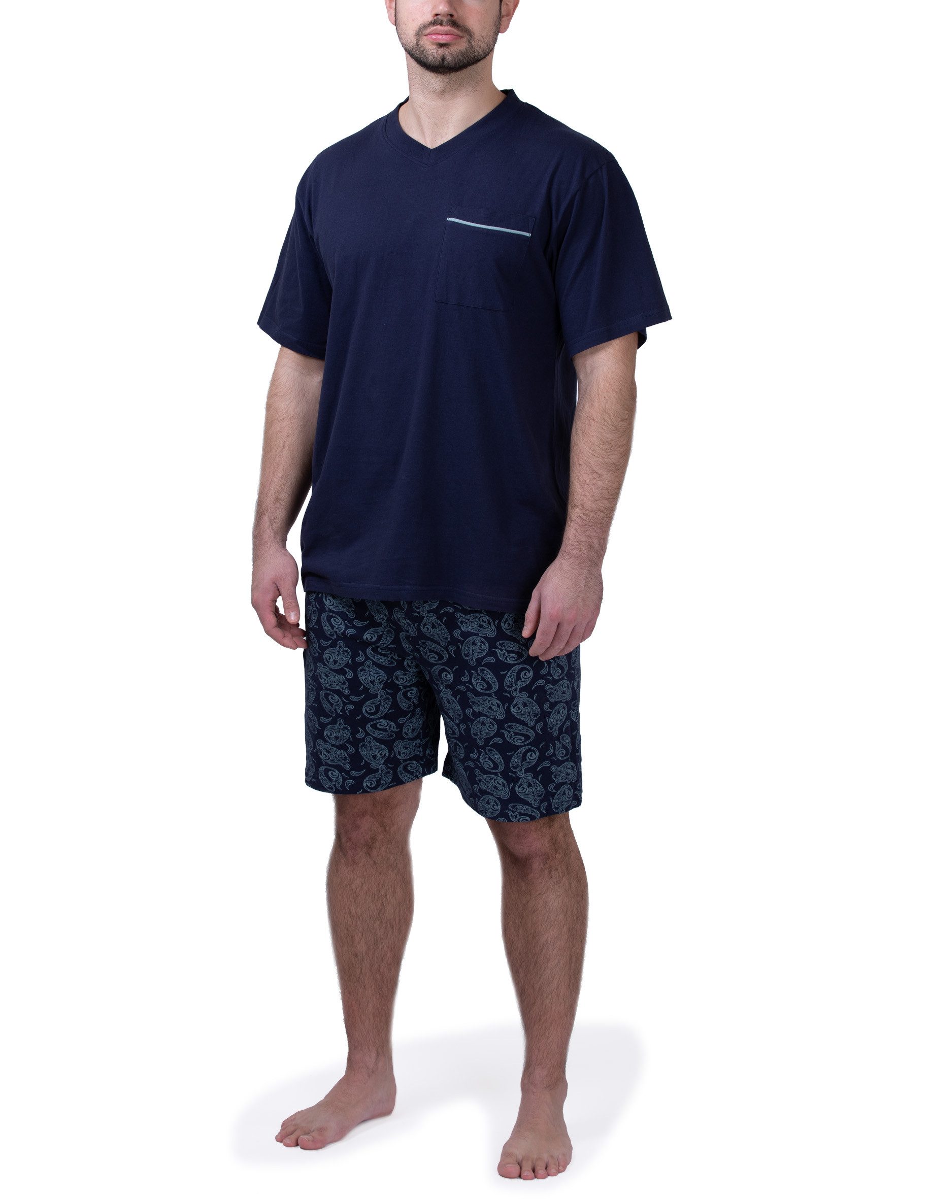 Moonline Shorty Herren Shorty Schlafanzug kurz aus Baumwolle günstig online kaufen
