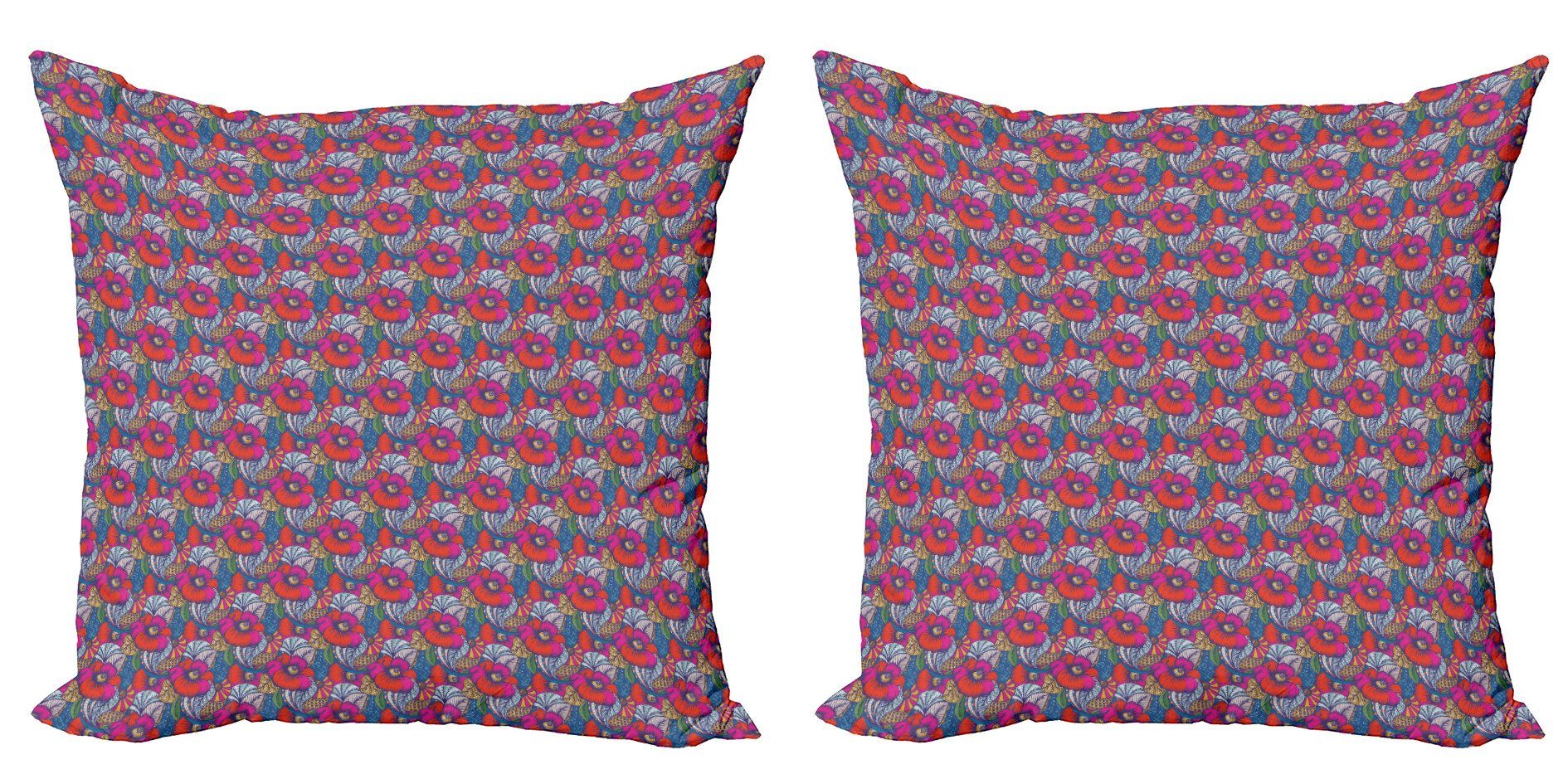 Kissenbezüge Modern Accent Doppelseitiger Digitaldruck, Abakuhaus (2 Stück), Blume Energetische Farben Chaotic Kunst