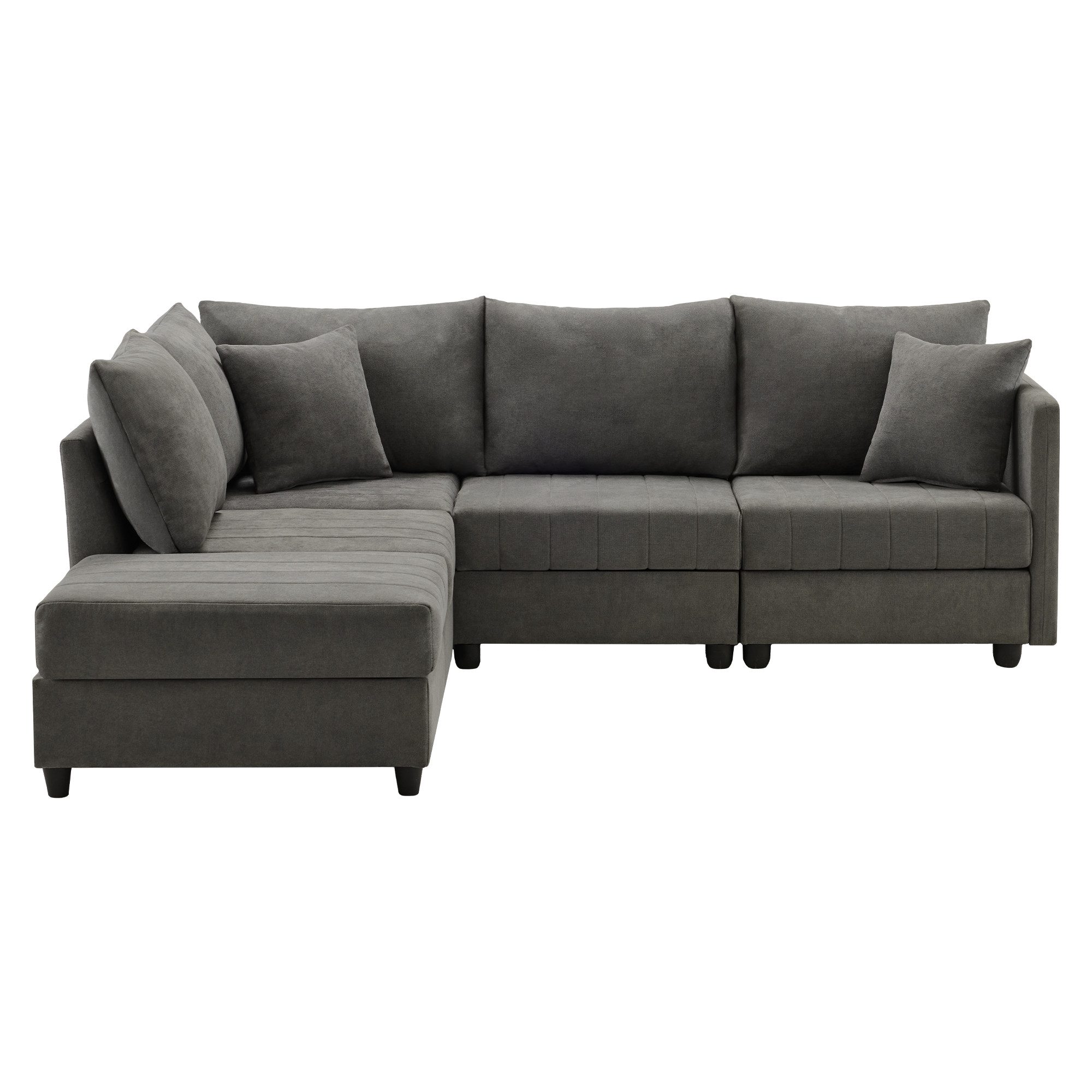 Merax Ecksofa 5-Sitzer Schlafsofa mit umwandelbarem Hocker, 1 Teile, Modula günstig online kaufen