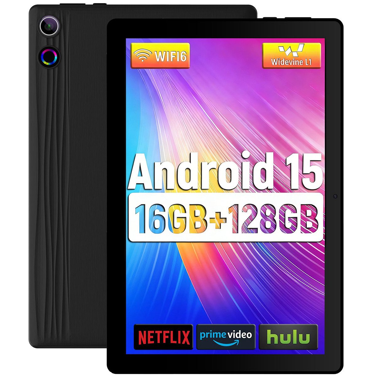 BUFO 11 Zoll Octa-Core 16(4+12)GB+128GB 1280x800 IPS HD 6800mAh WiFi 6 Tablet (11", 128 GB, Android, 2,4G/5G WiFi, 5MP+8MP Kamera, Unterstützung WidevineL1, Split-Screen Funktion)