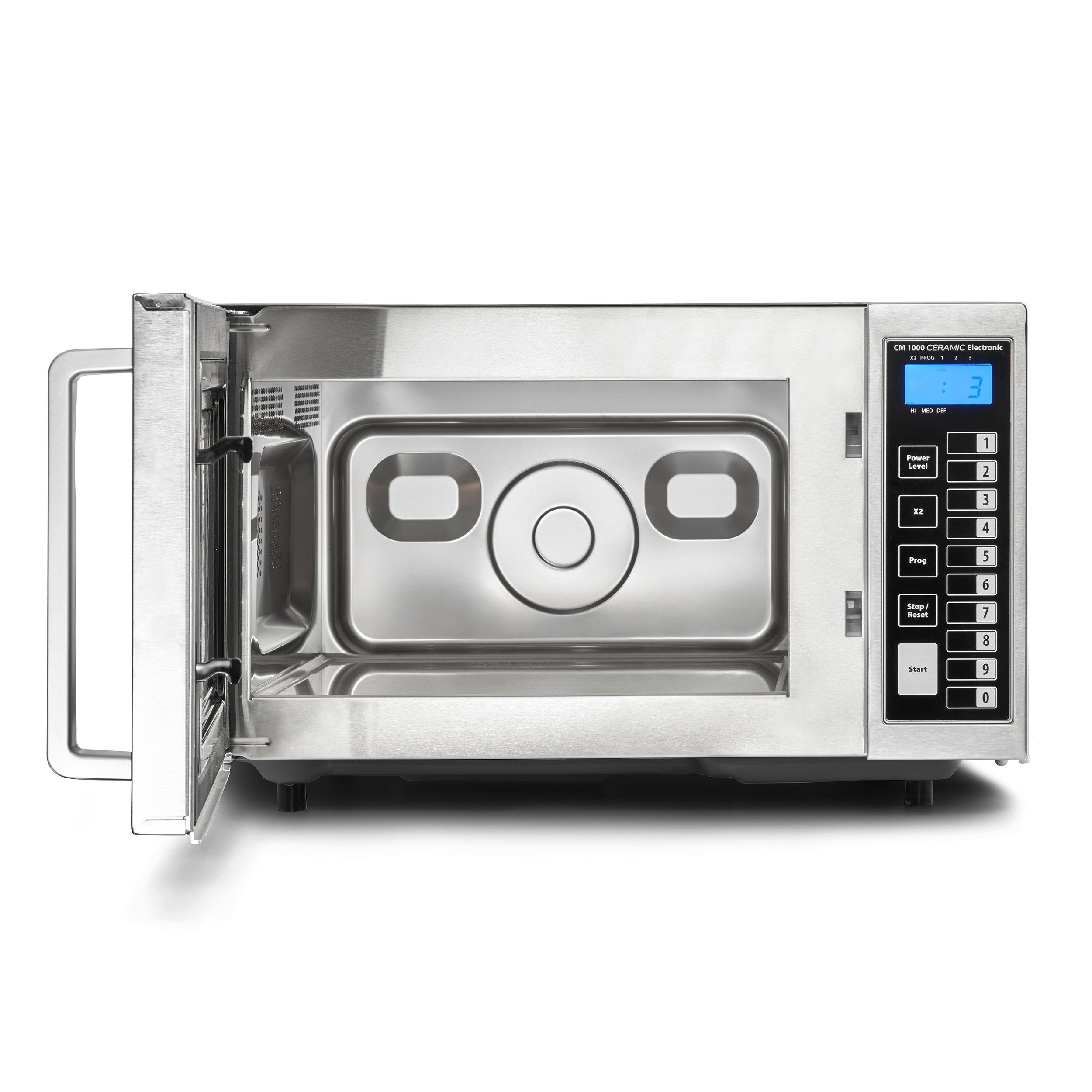 Caso Mikrowelle CM 1000 Ceramic Electronic, Mikrowelle, 25 l, Timerfunktion, Gehäuse und Innenraum aus Edelstahl, 25 Liter Garraum