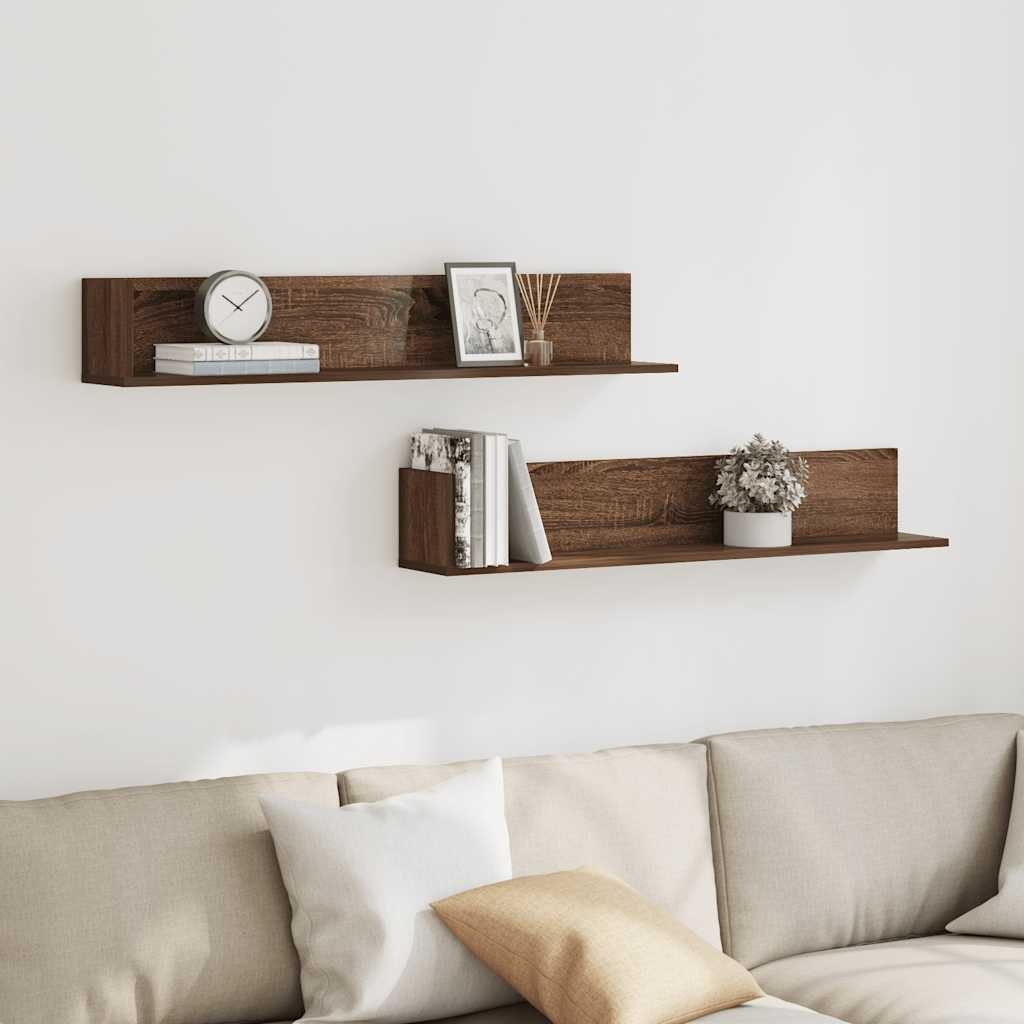 vidaXL Regal Wandregale 2 Stk. Braun günstig online kaufen