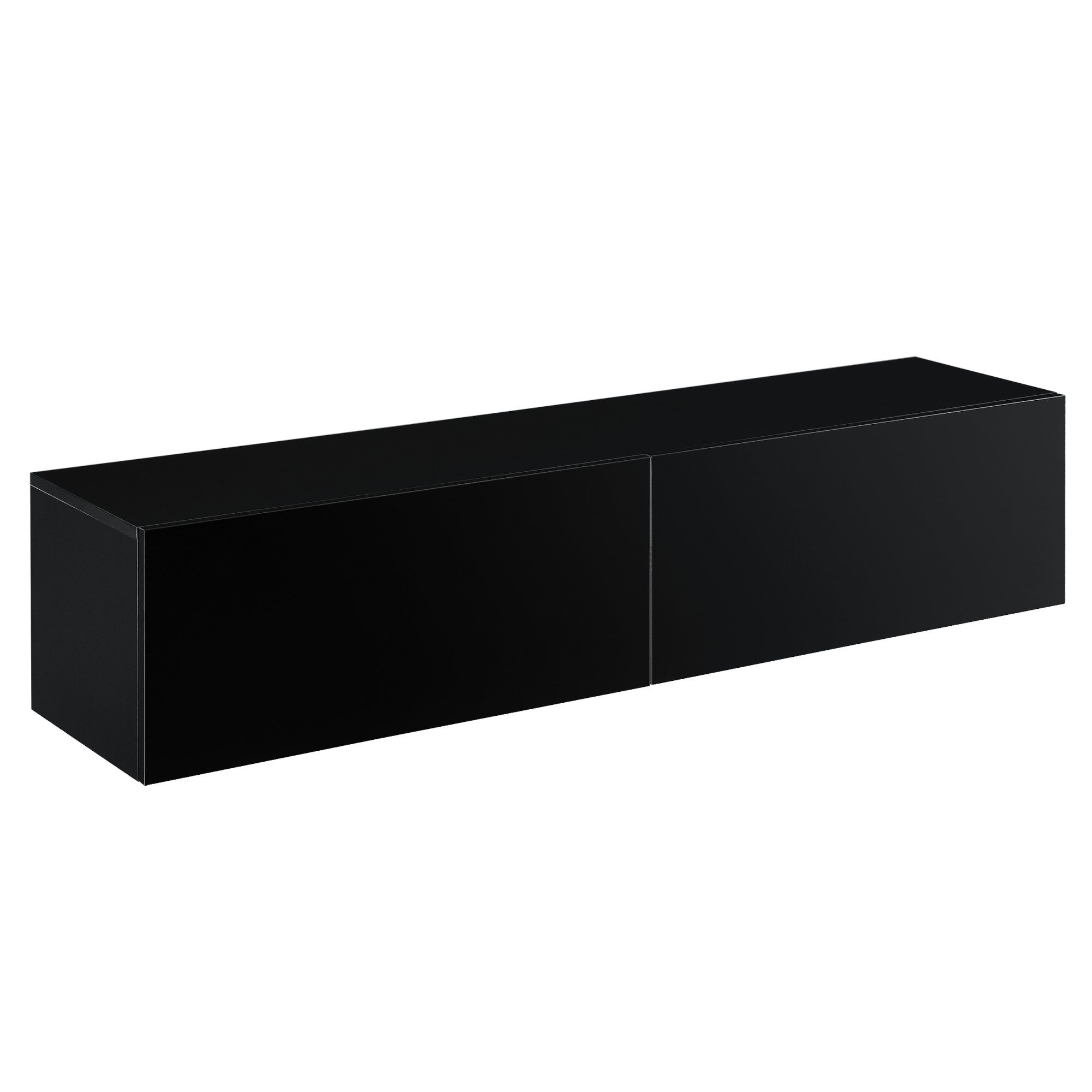 en.casa Hängeschrank »Evaton« TV Lowboard 140cm, 2 Ablagefächer, Schwarz, h günstig online kaufen