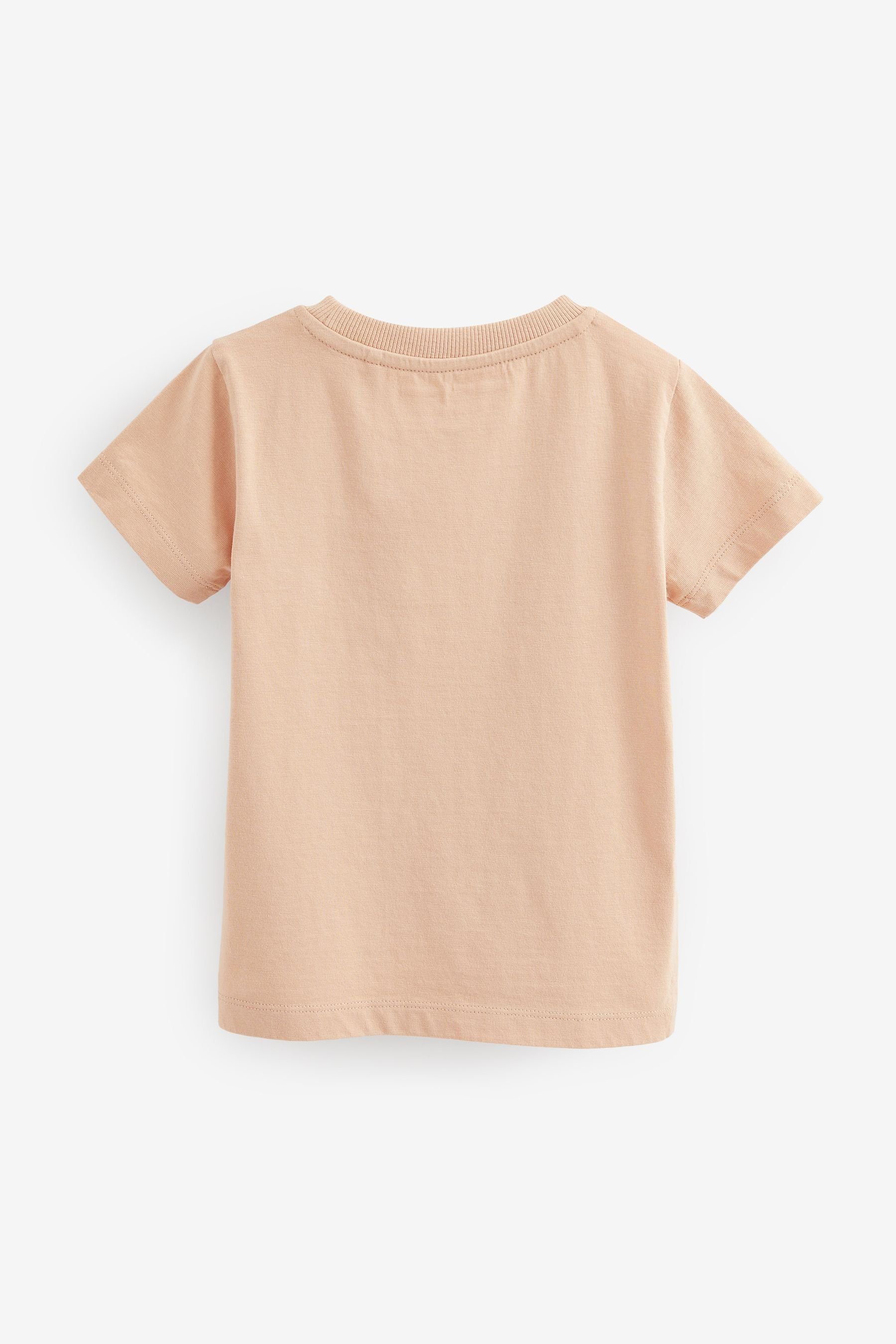 Next T-Shirt Kurzarm-T-Shirt mit Peach Pink (1-tlg) Safari Figurenmotiv