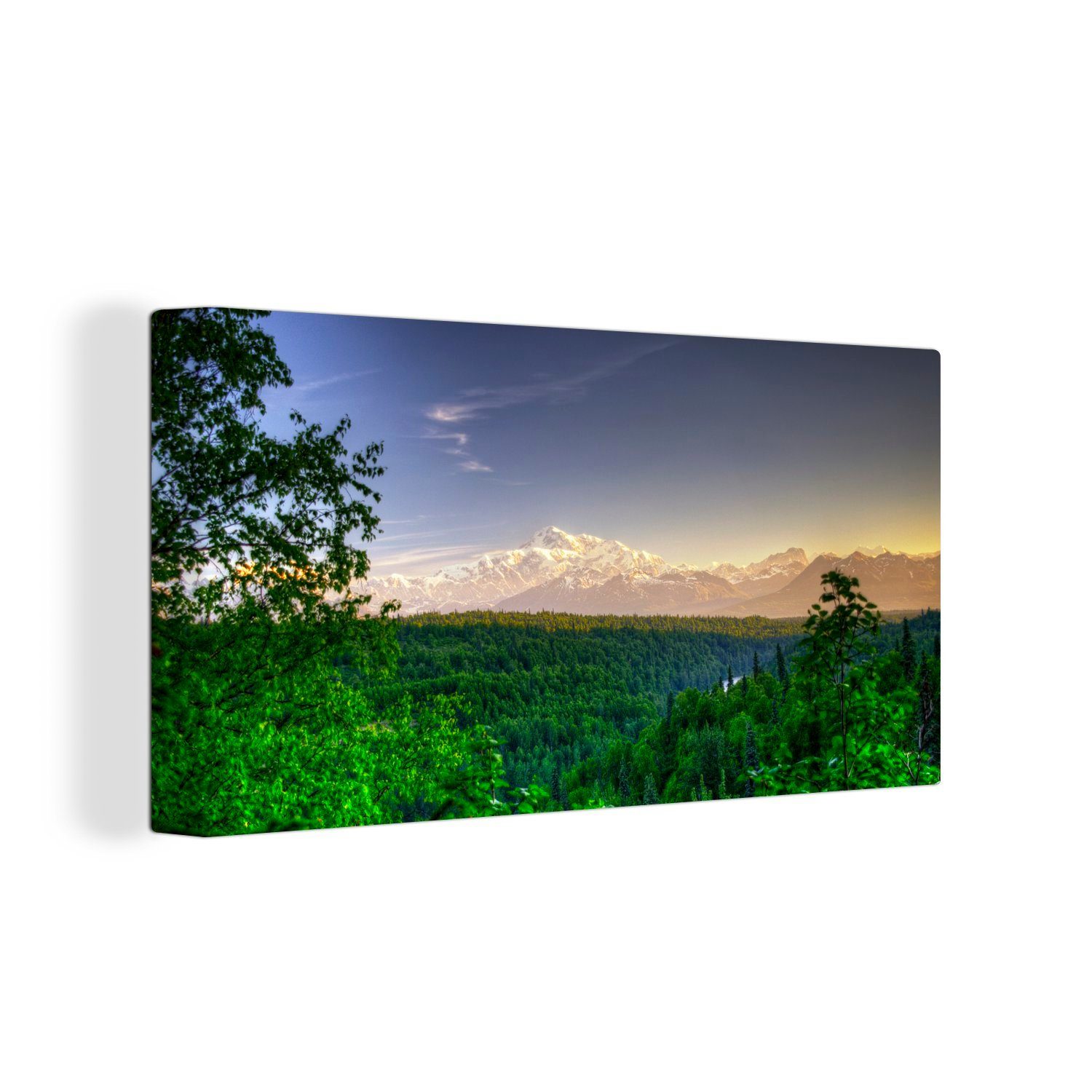 OneMillionCanvasses® Leinwandbild Grüne Landschaft im Wrangell-St. Elias-Nationalpark in Alaska, (1 St), Wandbild Leinwandbilder, Aufhängefertig, Wanddeko, 30x20 cm