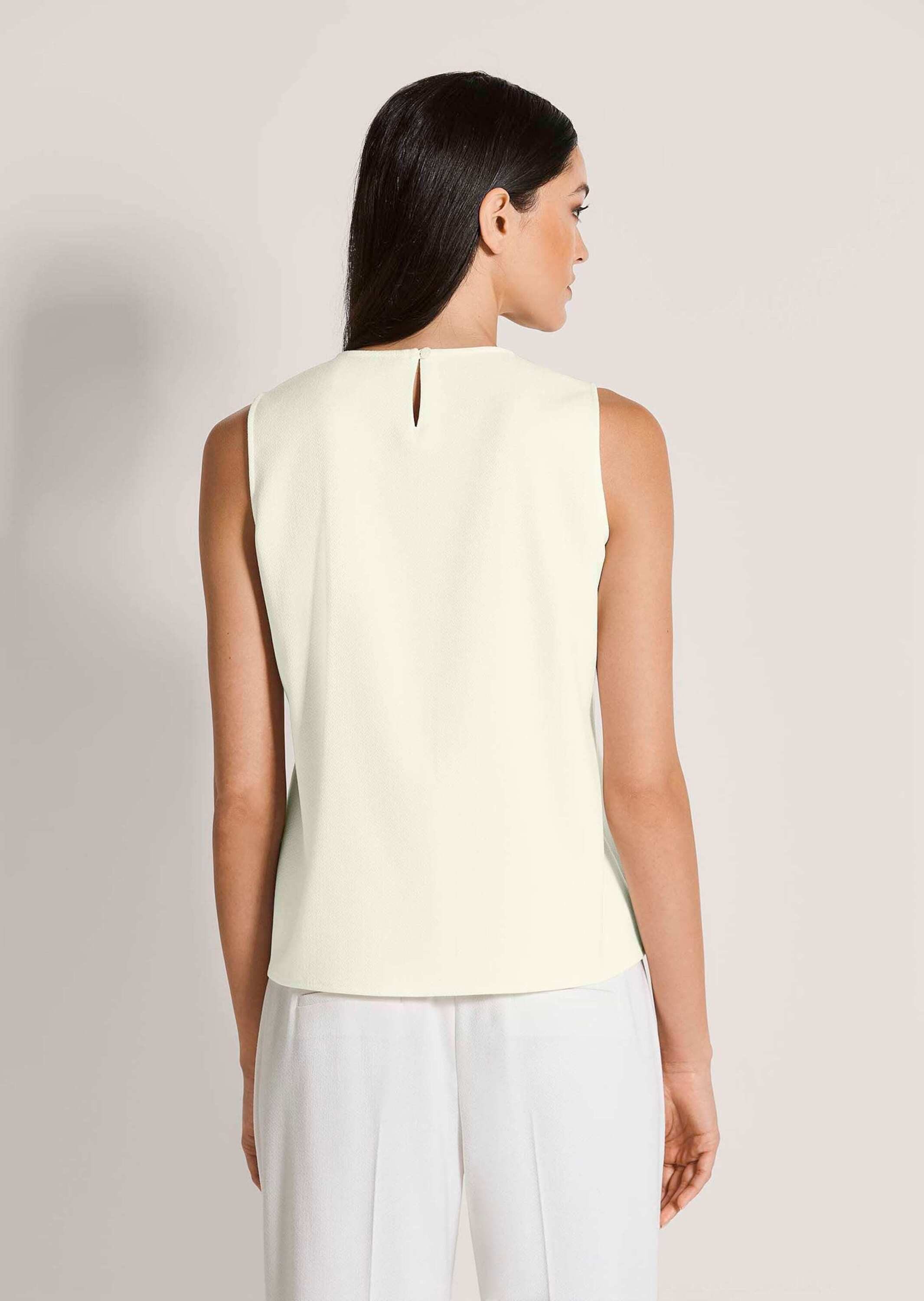 MADELEINE Shirttop Klassisches kurzärmliges Blusentop mit Schlitz Business-Design mit Rundhalsausschnitt, Viskose-Mischung