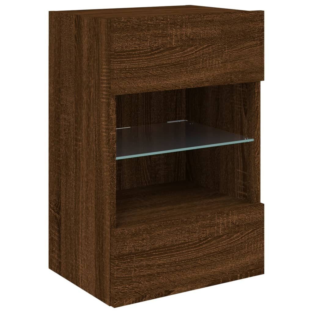 vidaXL TV-Wand TV-Wandschrank mit LED-Leuchten Braun Eichen-Optik 40x30x60,5cm, (1-St)