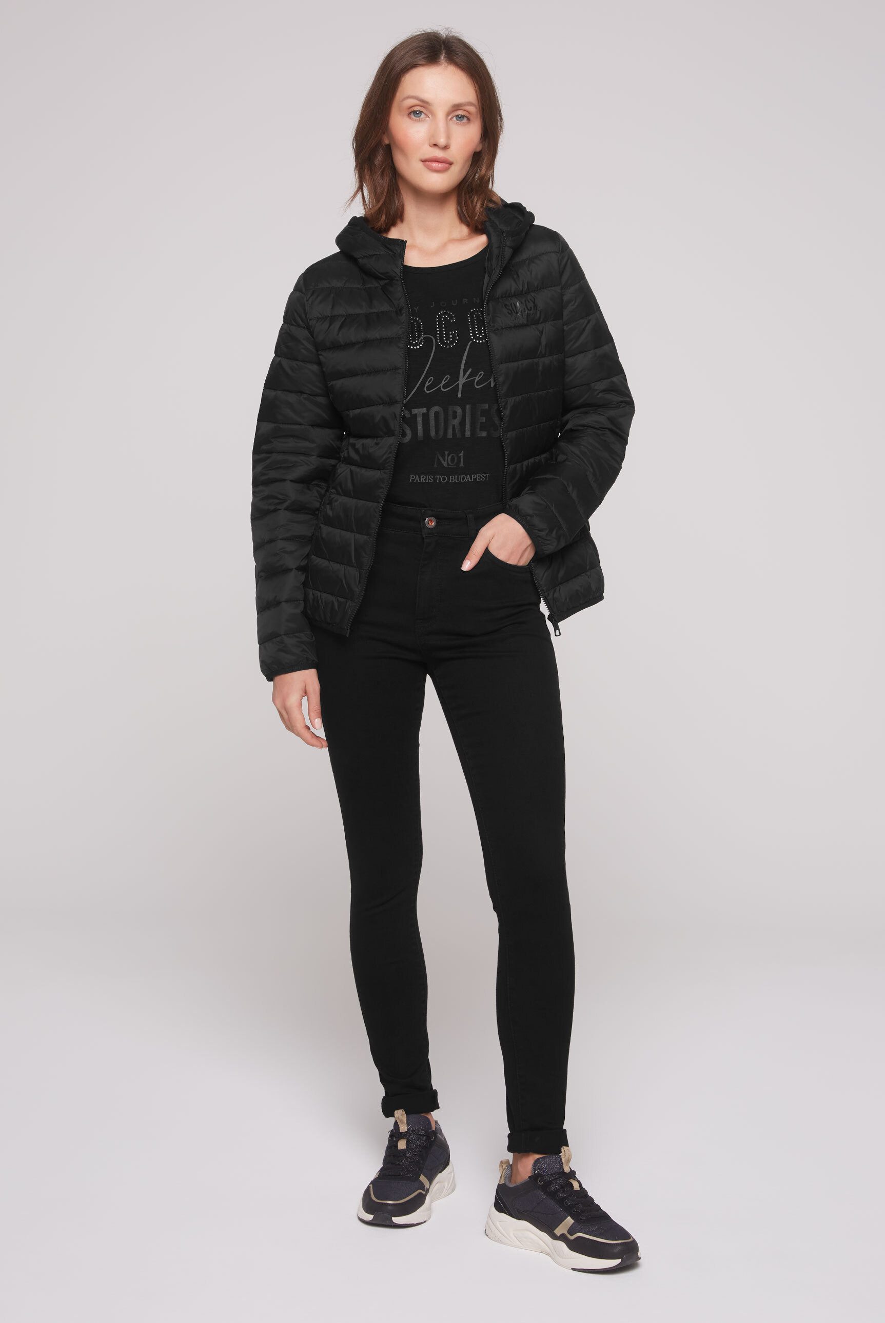 SOCCX Outdoorjacke mit elastischem Saumabschluss