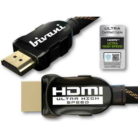 bivani Certified 8K Ultra High-Speed HDMI 2.1a Kabel HDMI-Kabel, HDMI Typ A, HDMI (100 cm), 48 Gbps, Zertifiziert, bis 10K, 8K@60HZ, 4K@120HZ, HDR10+, eARC, VRR, HDCP, CEC, Highspeed Ethernet, PS5 & Xbox Series X Ready