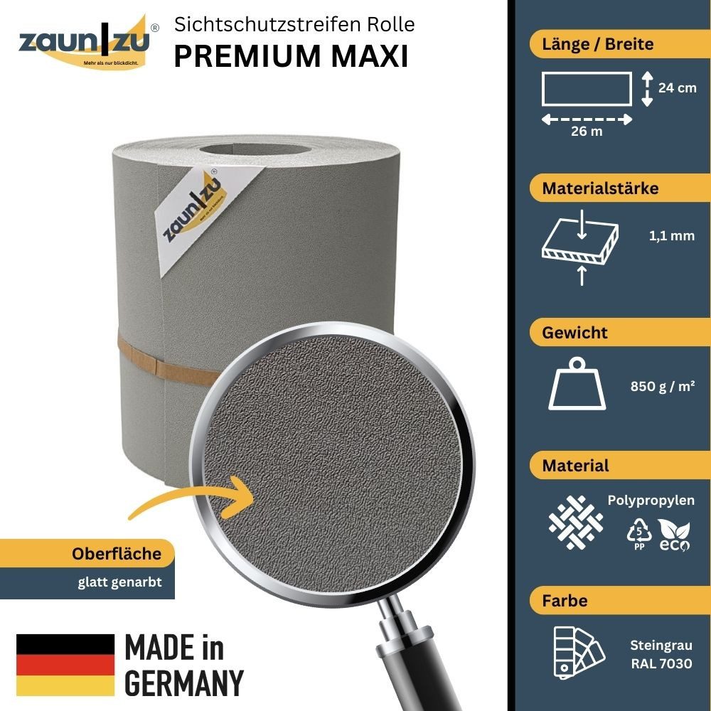 zaunzu Sichtschutzstreifen Premium Maxi für Doppelstabmatten günstig online kaufen