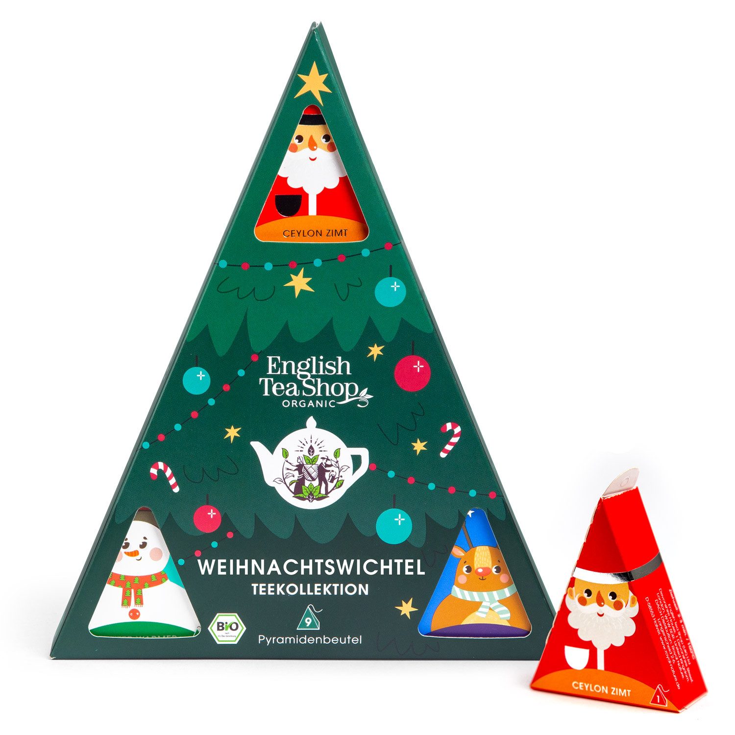 English Tea Shop Tee Geschenk "Weihnachtswichtel", BIO, 9 Pyramidenbeutel, 3 verschiedene Tees.