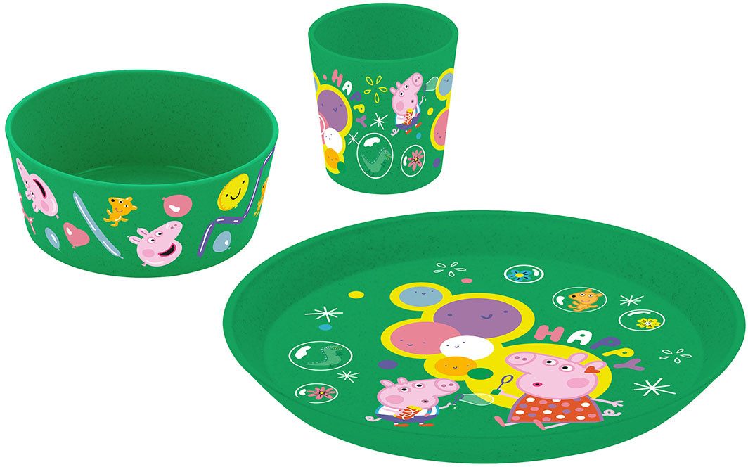 KOZIOL Детская посуда-Set CONNECT PEPPA PIG POP (3-tlg), 1 Personen, Kunststoff, (Kleiner Тарелки + Schale + Кружки), melaminfrei