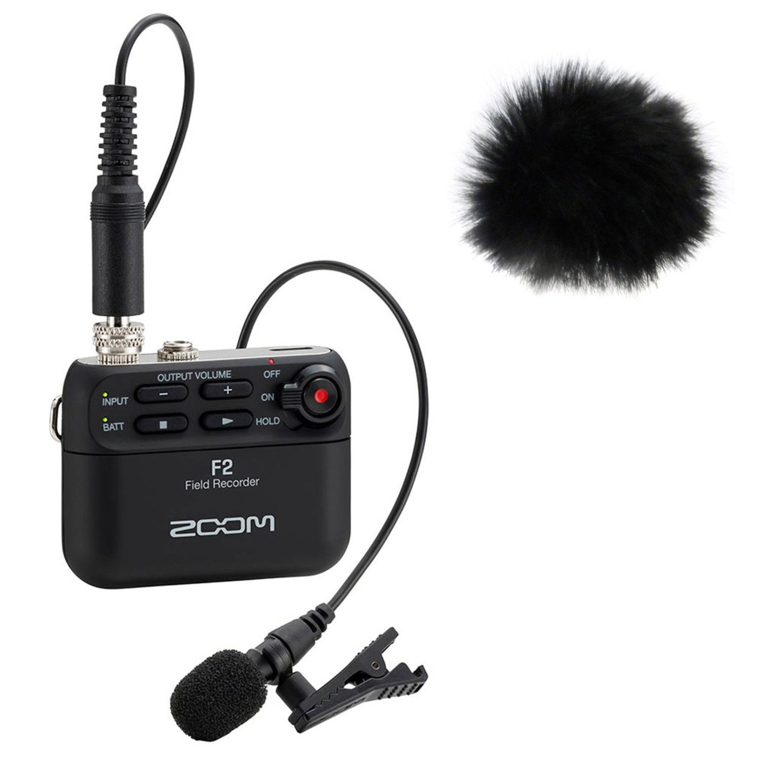 Zoom Audio Zoom F2 Field-Recorder mit Fell-Windschutz Digitales Aufnahmegerät (mit Windschutz)