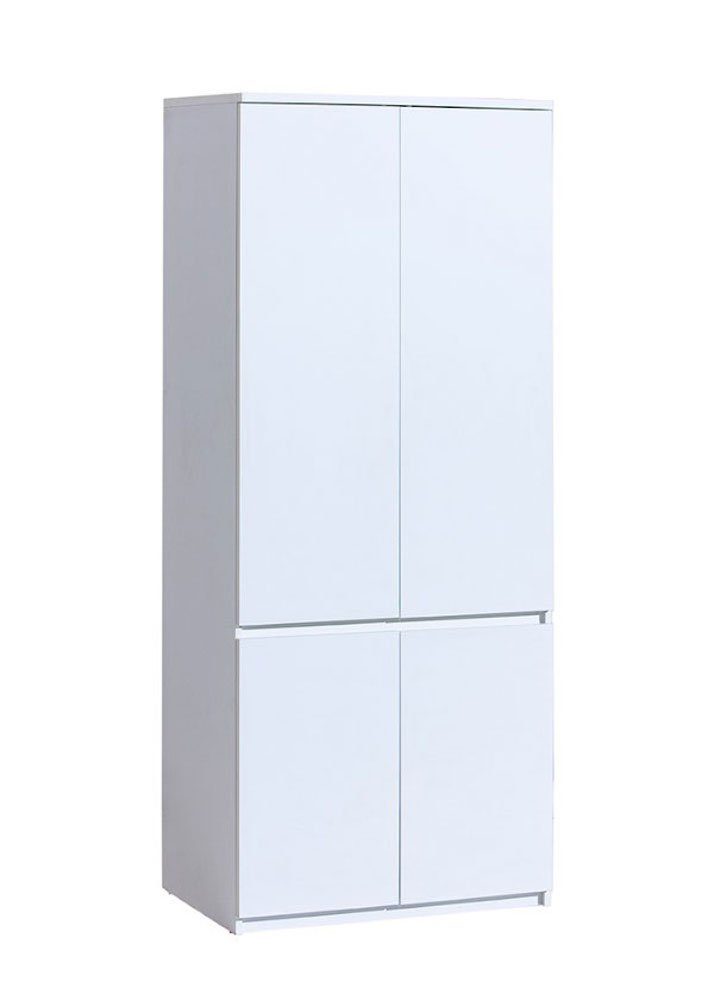 Feldmann-Wohnen Kleiderschrank Arcca 80cm 4-türig weiß weiß | weiß