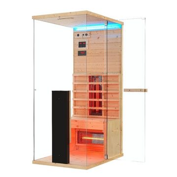Artsauna Infrarotkabine Kolari80, BxTxH: 80 x 110 x 190 cm, für 1 Personen, Fichtenholz, HiFi-System, Bluetooth, LED-Farblicht