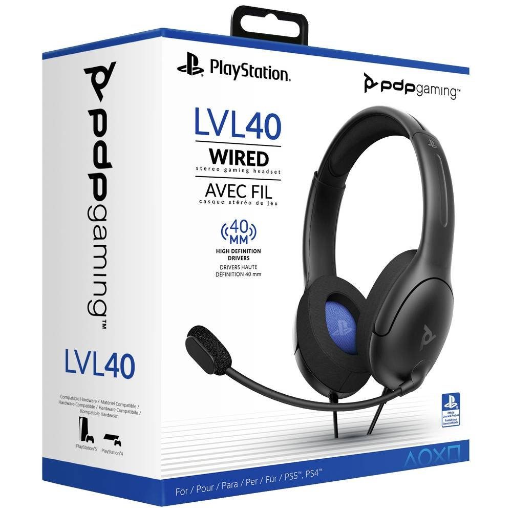 (Mikrofon-Stummschaltung) 4 Headset Playstation für Kopfhörer Stereo 5 LVL40 und pdp