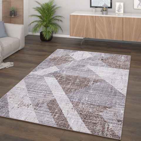 Teppich Wohnzimmer Teppich Kurzflor Vintage Geometrisches Muster, TT Home, Läufer, Höhe: 13 mm