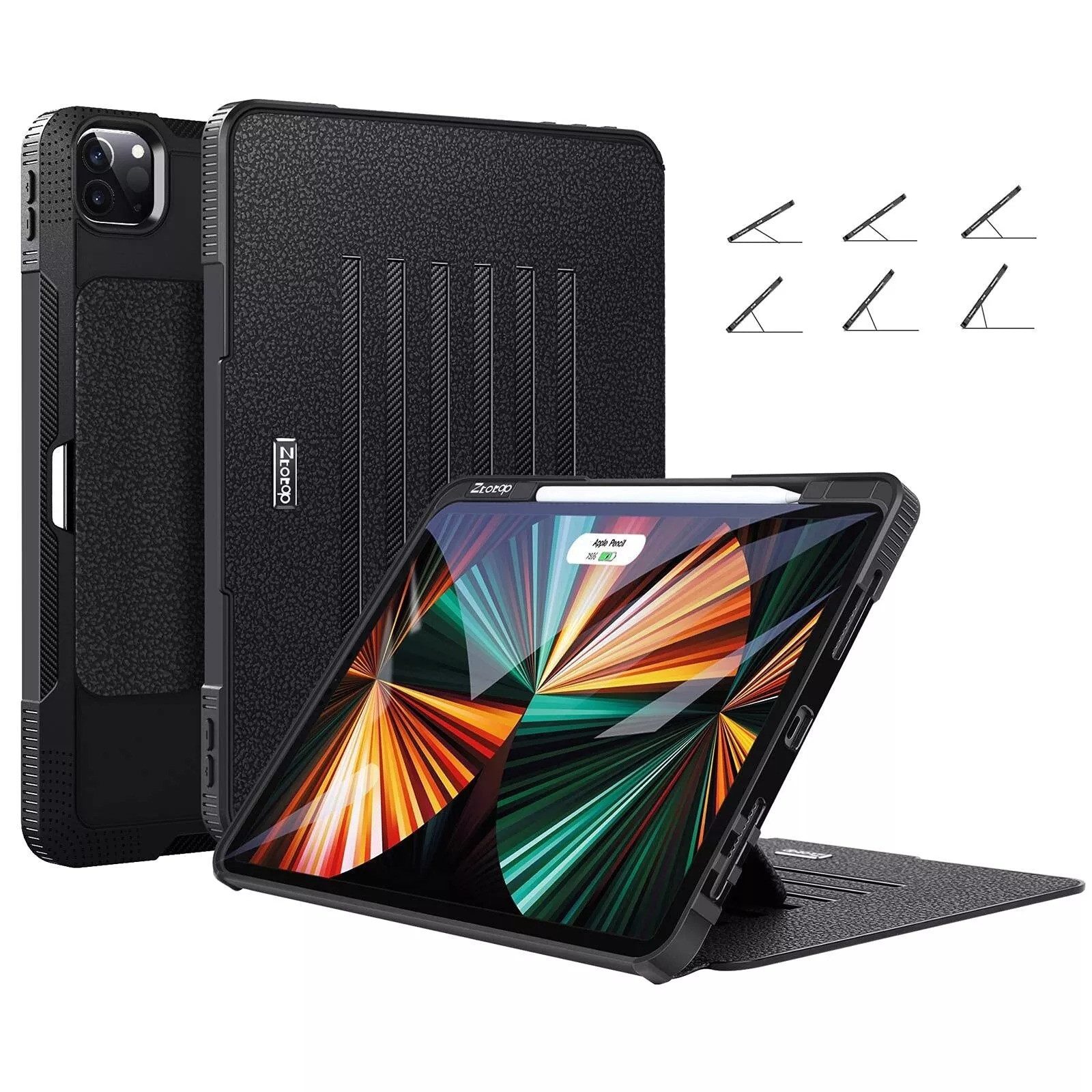 LA CUTE Tablet-Hülle iPad Pro 13 Zoll Hülle 2024 Case Magnetständer Auto Sleep Pencilfach 13 Zoll (2024), 12.9 Zoll (2022/2021/2020), Unterstützt kabelloses Laden des Apple Pencil der 2. Generation
