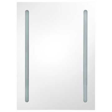 möbelando Badezimmerspiegelschrank 3007473 (LxBxH: 13x50x70 cm) inkl. Beleuchtung aus MDF in Weiß mit einer Tür und 3 Fächern