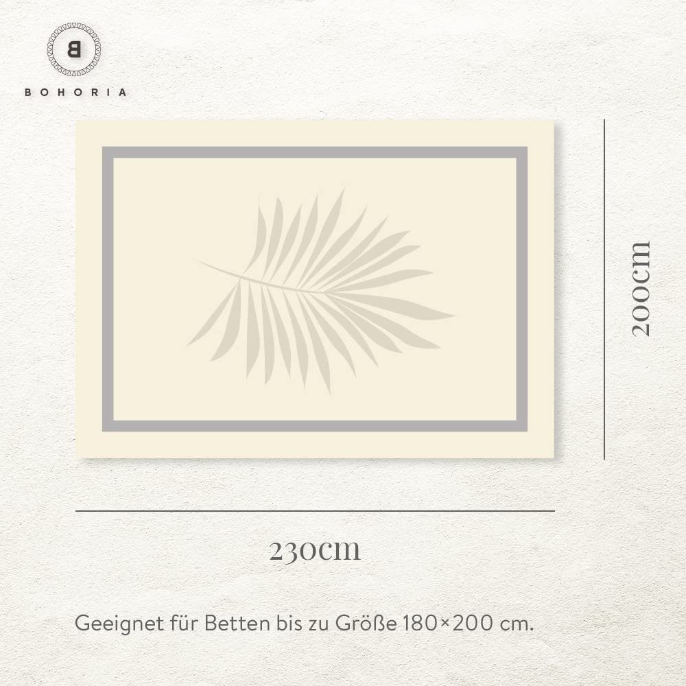 Baumwolle Classic Tagesdecke BOHORIA, 200x230cm, „Oblique“ Tagesdecke 100% BOHORIA® Obsidian XXL