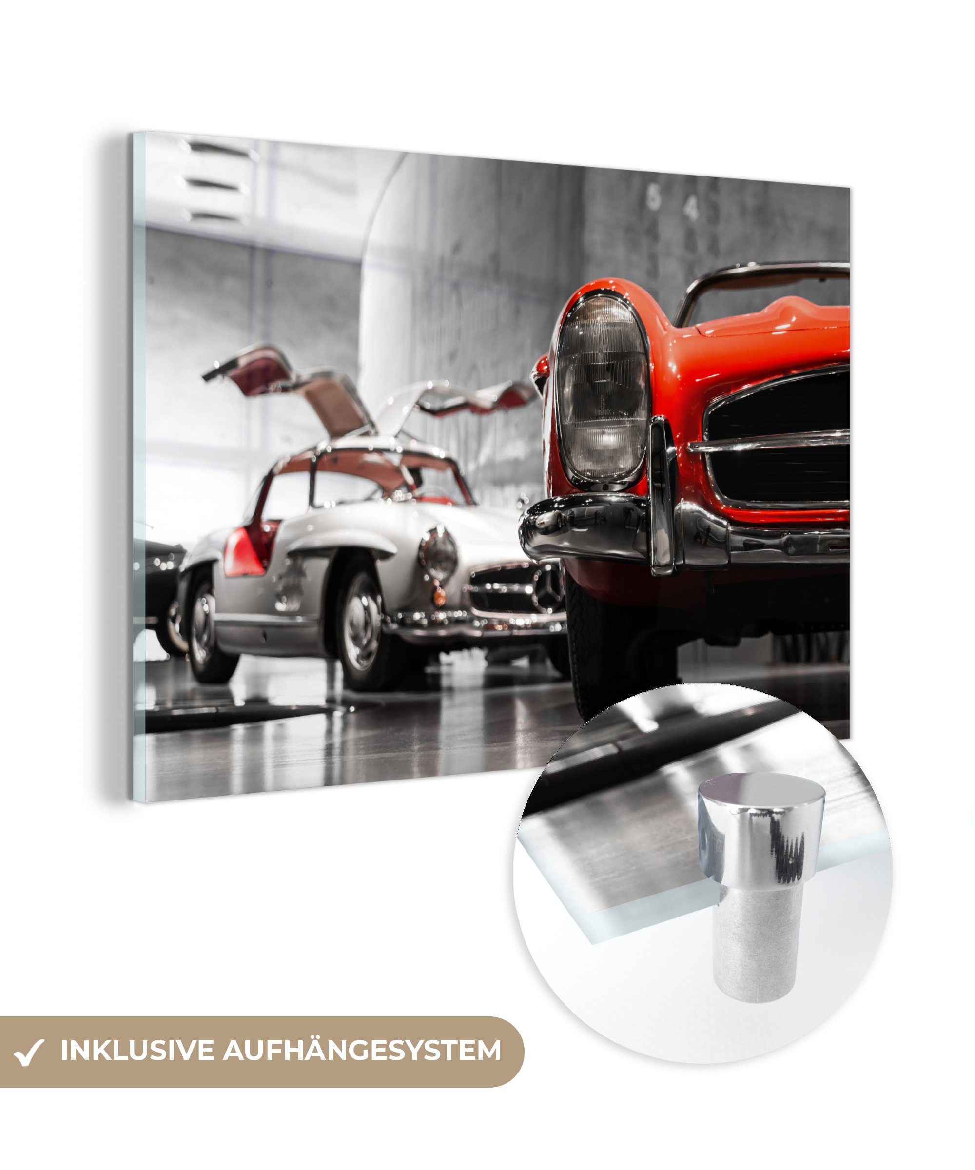 (1 Auto - MuchoWow Wohnzimmer Schlafzimmer & Mercedes St), Acrylglasbilder Garage, Acrylglasbild -