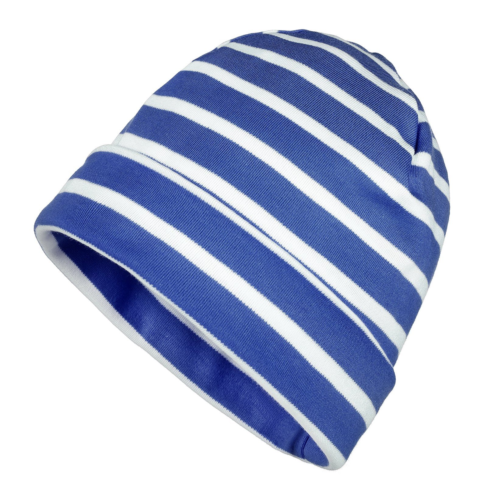 modAS Strickmütze 2530 Unisex Mütze Streifen für Kinder & Erwachsene - Ringelmütze Baumwolle