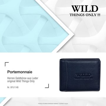 Wild Things Only !!! Geldbörse Wild Things Only Herren RFID Blocker (Portemonnaie, Portemonnaie), Herren Portemonnaie Echtleder Größe ca. 12,5cm, blau