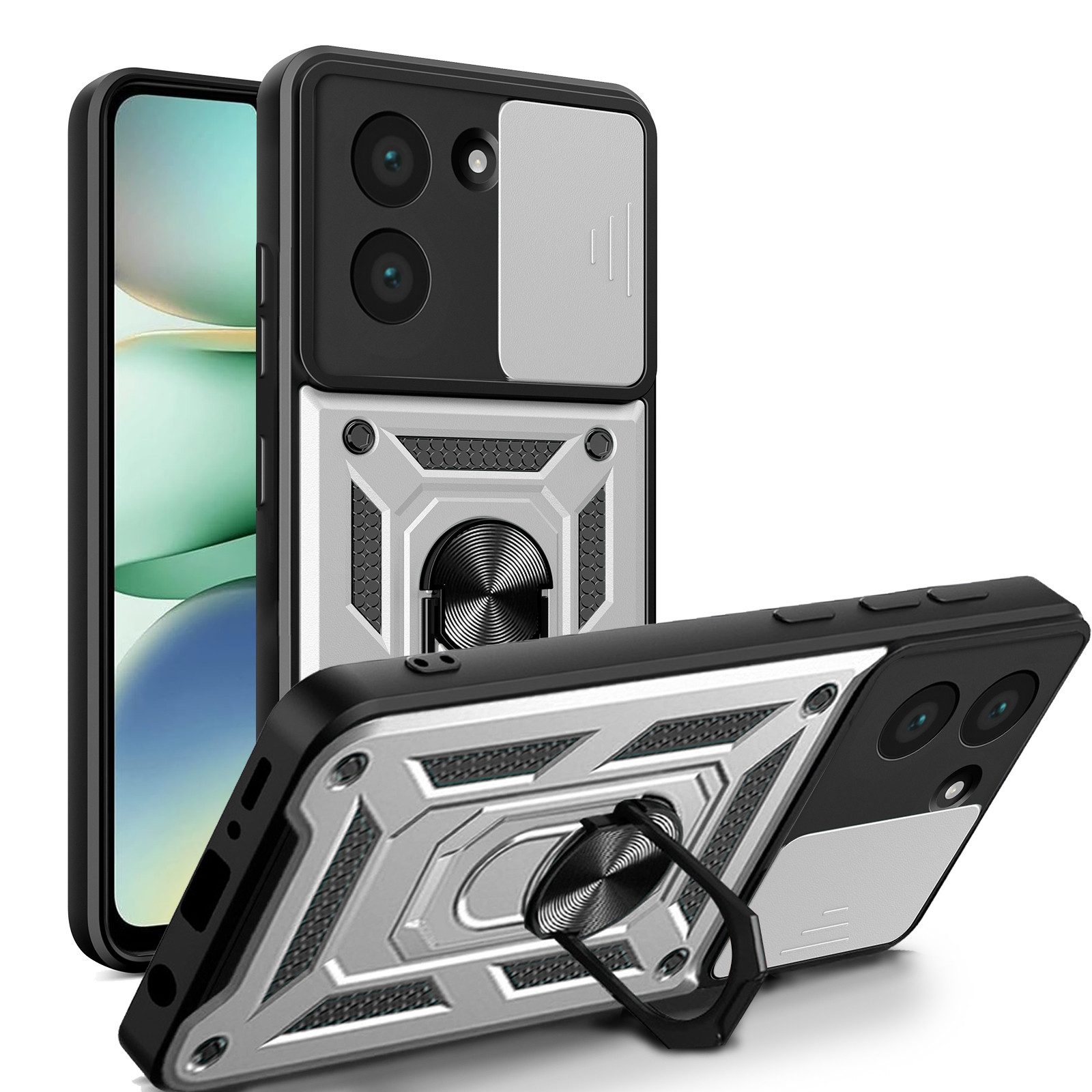 betterfon Handyhülle Panzer Hülle für Xiaomi Redmi A5 Outdoor Case mit Kameraschutz, Outdoorhülle mit Ringhalter Smartstand und Silikonkern