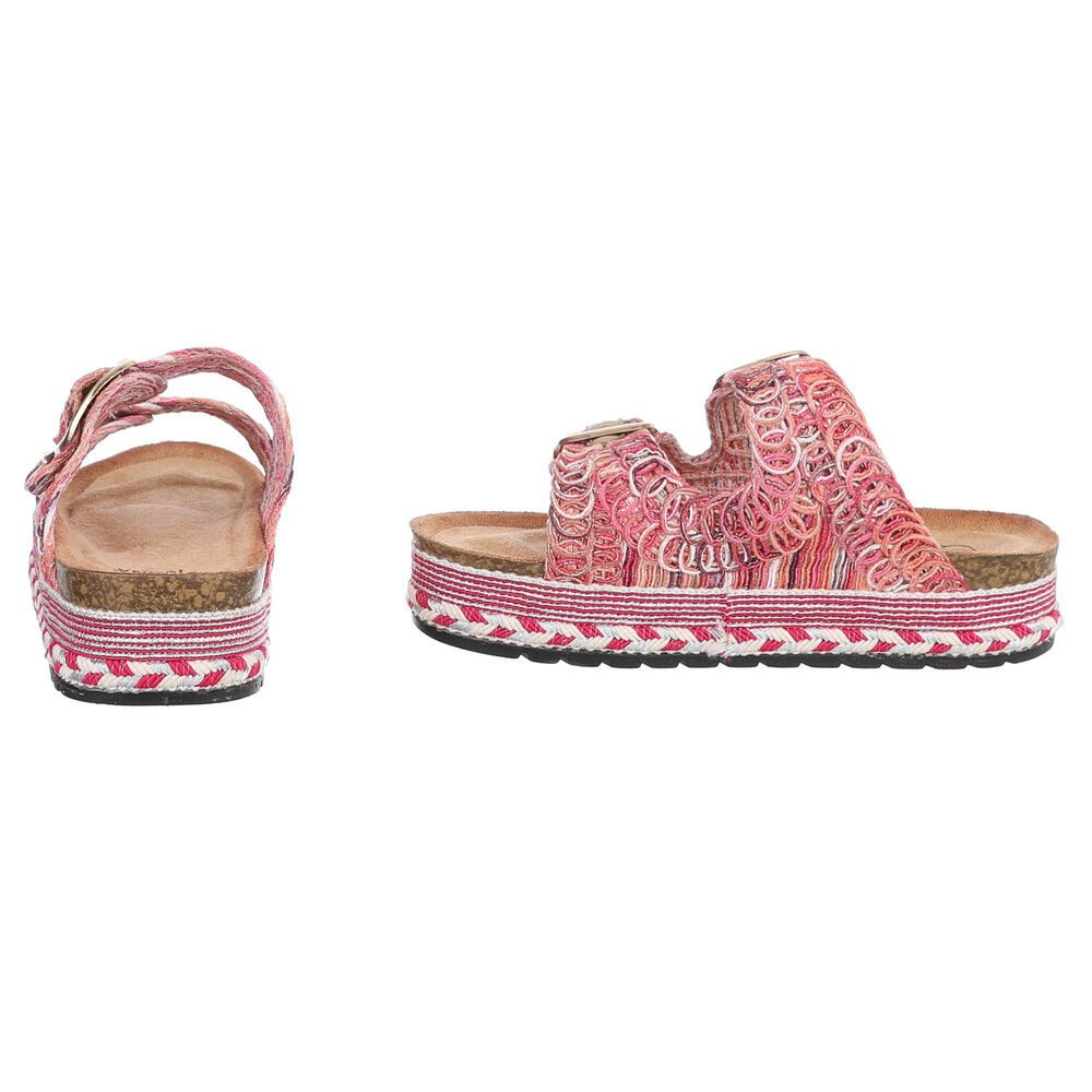 Ital-Design Elegante Sandalen mit Komfort und stilvollen Riemen Plateausandaletten (91512134) Flach Pantoletten in Pink – Bild 5 von 5