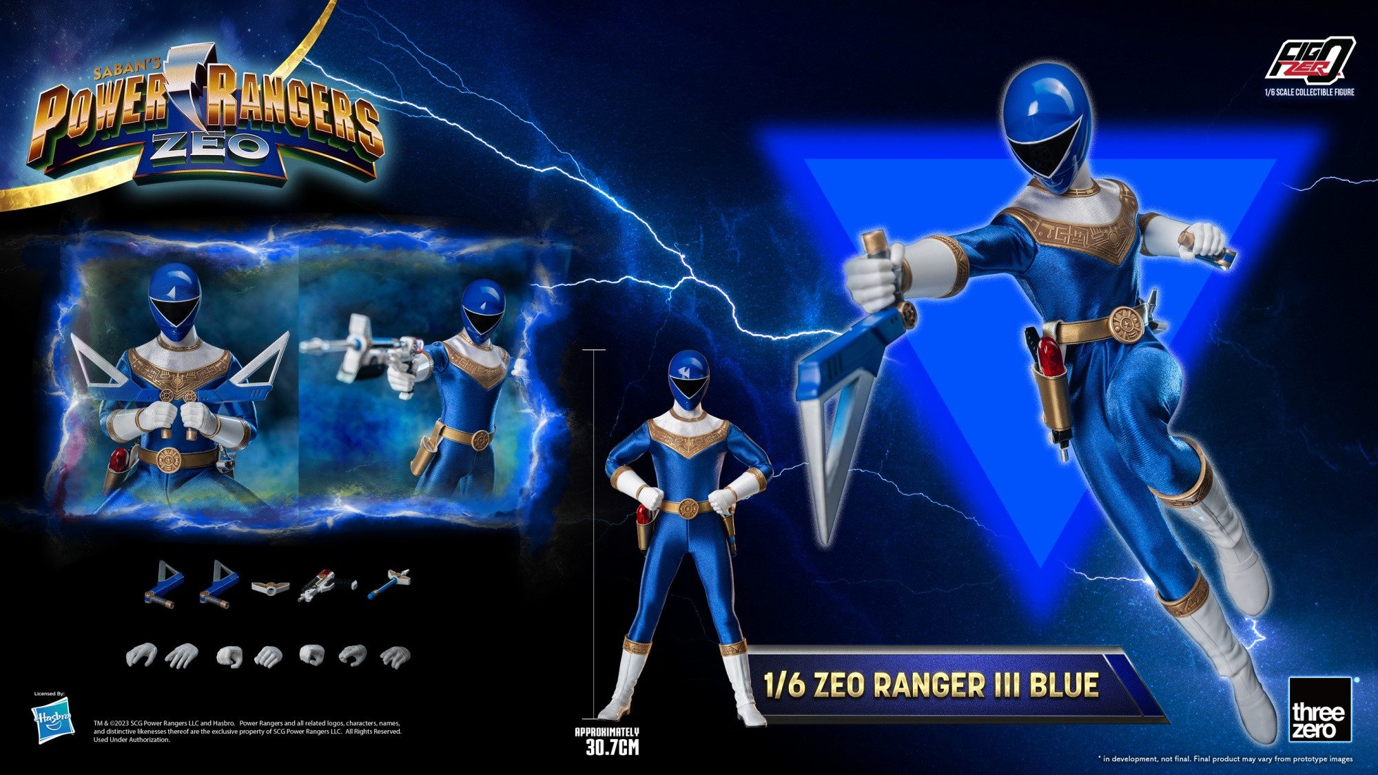 ThreeZero Actionfigur FigZero Saban's Power Rangers Zeo 1/6 Ranger III Blue 30 cm Actionfigu